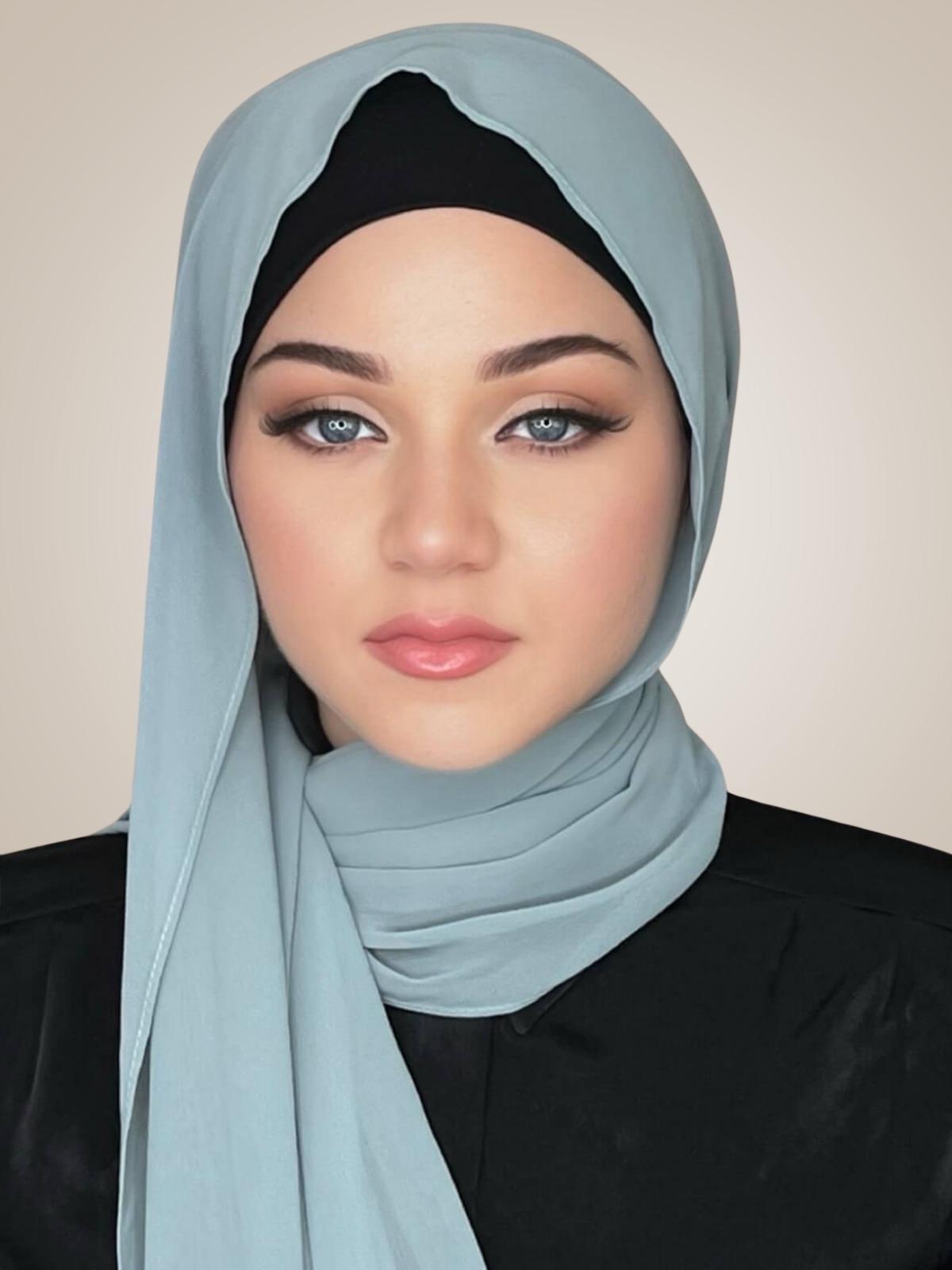 Luxury Chiffon Hijab-Stone Green