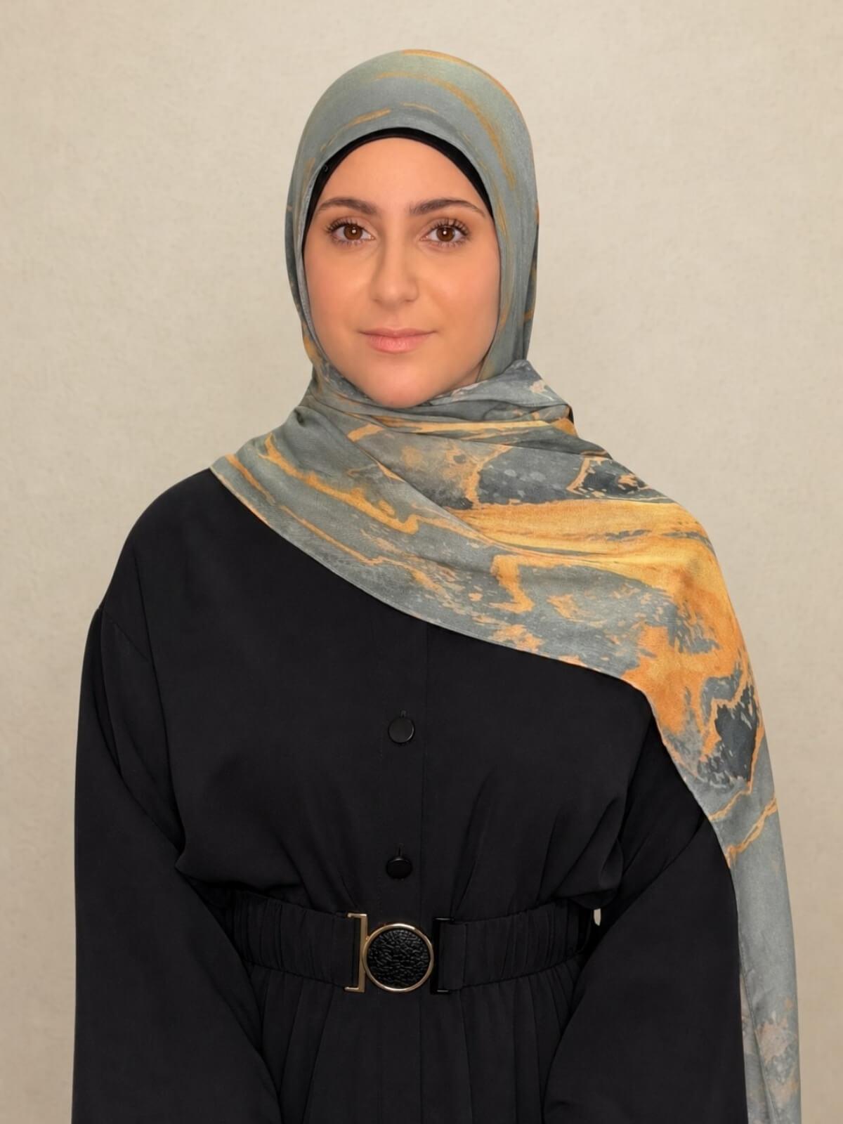 Modish Girl Print Modal Hijab-Vienna Grey