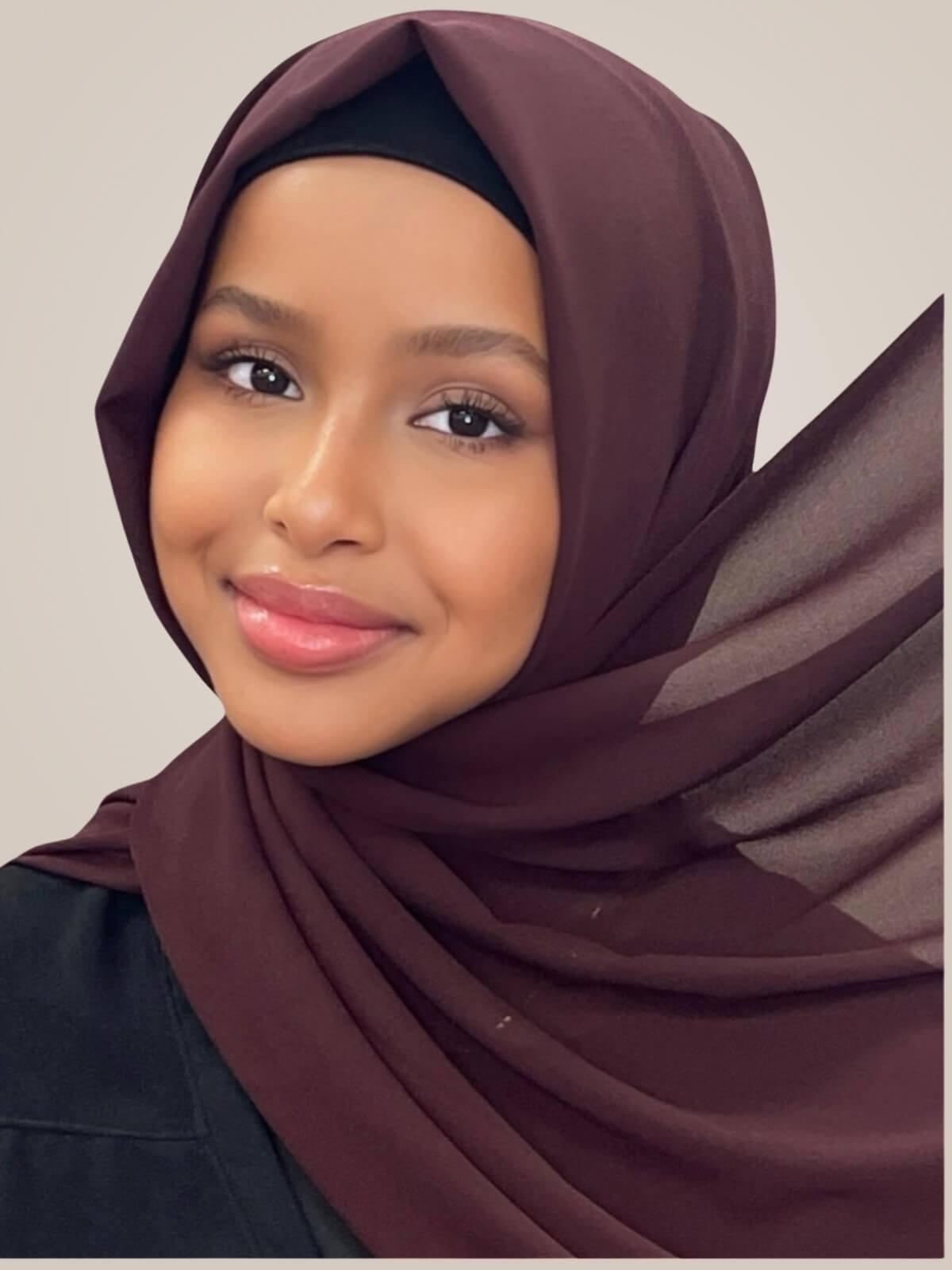 Classic Chiffon Hijab-Raisin