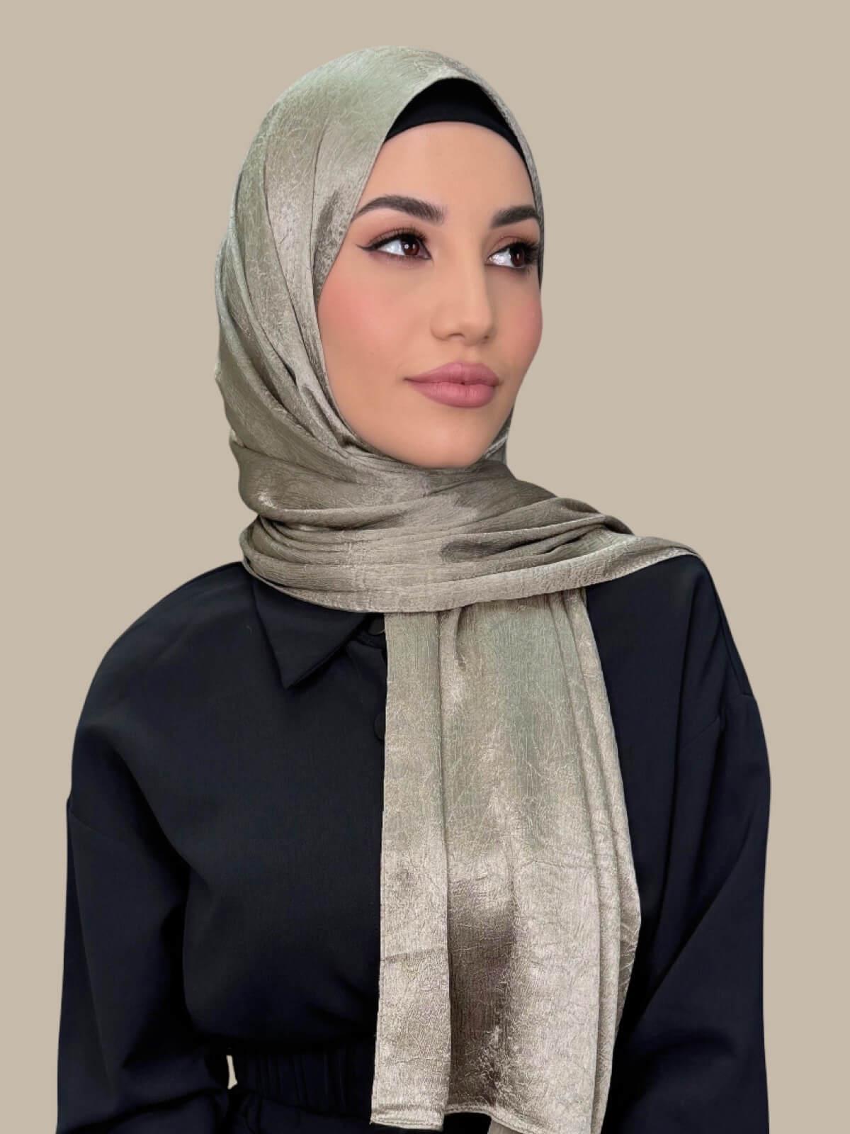 Classic Satin Hijab-Khaki