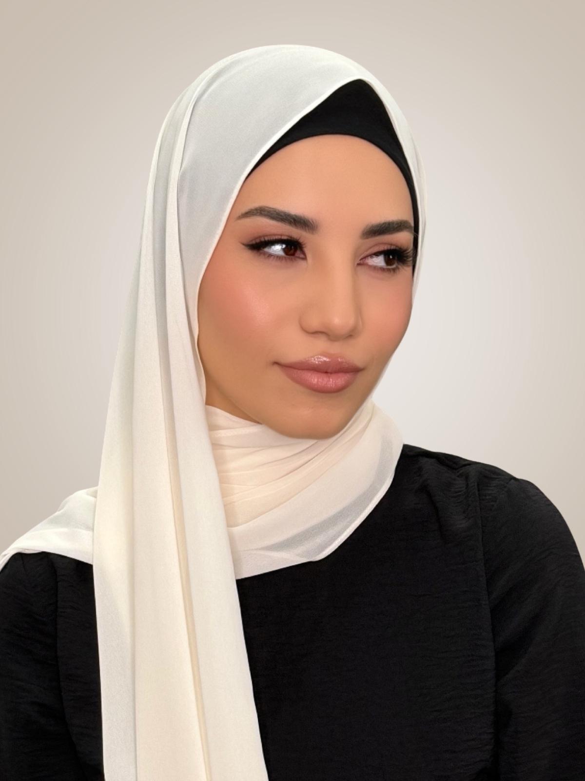 Luxury Chiffon Hijab-Buttermilk