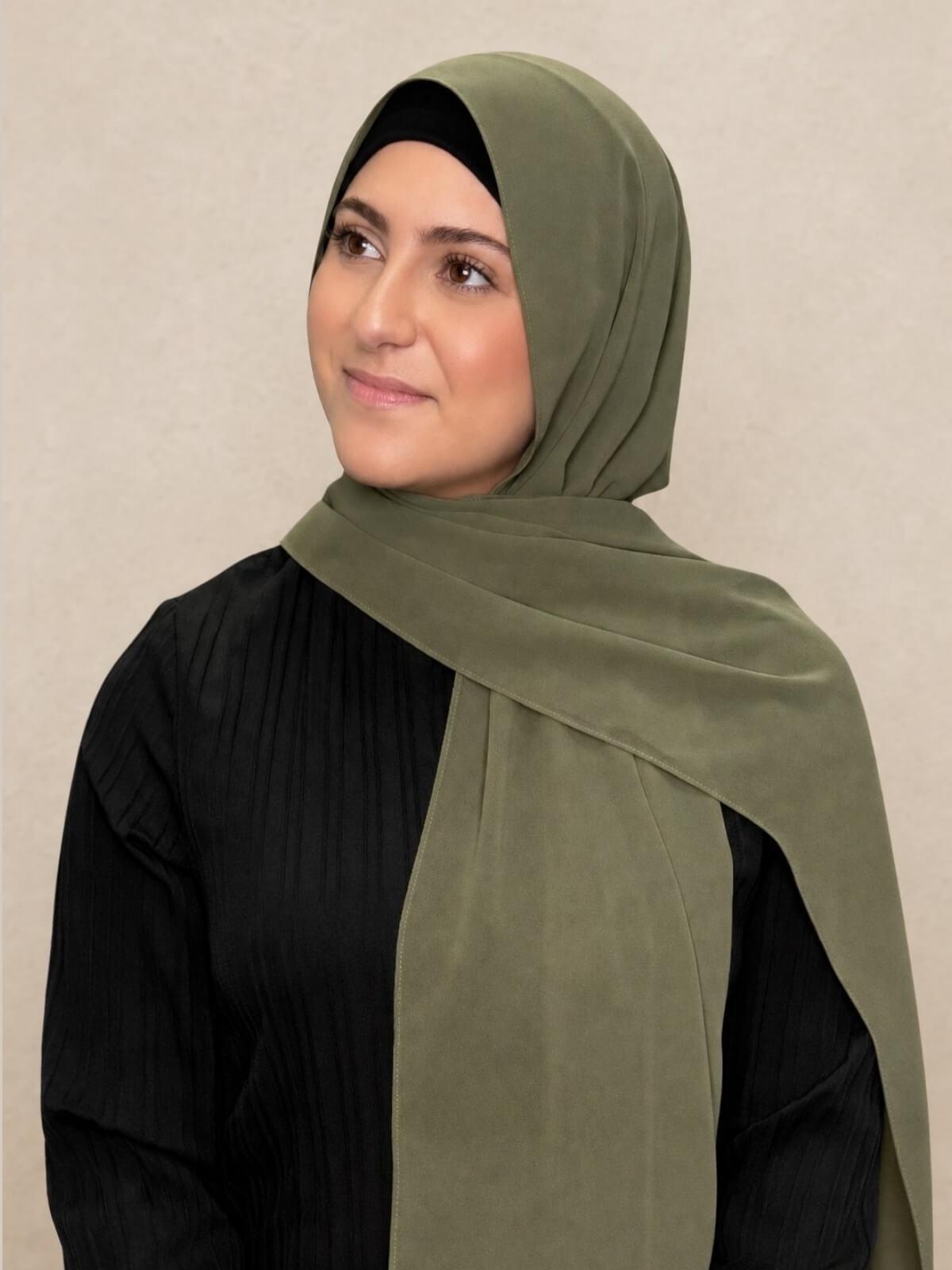 Modish Girl Luxury Chiffon Hijab-Dusty Olive