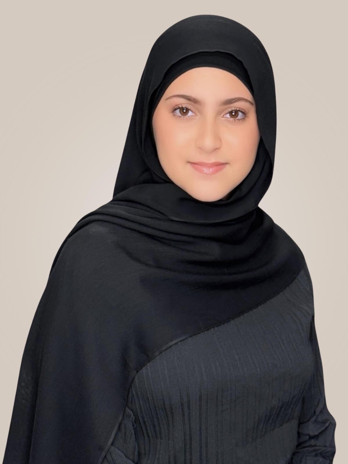 Modish Girl Cotton Modal Hijab-Black