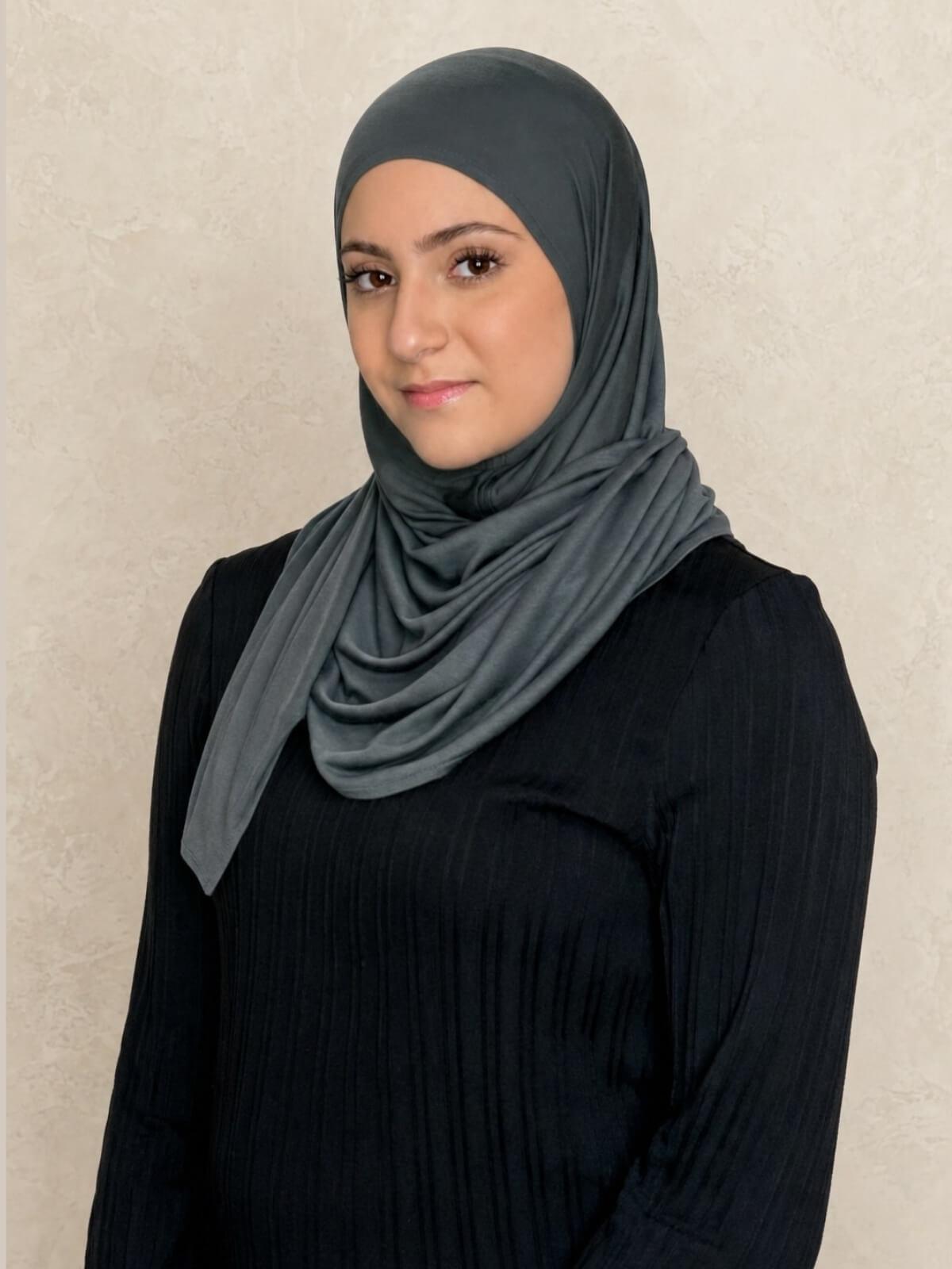 Modish Girl Pre-Sewn Jersey Hijab-Pebble Grey