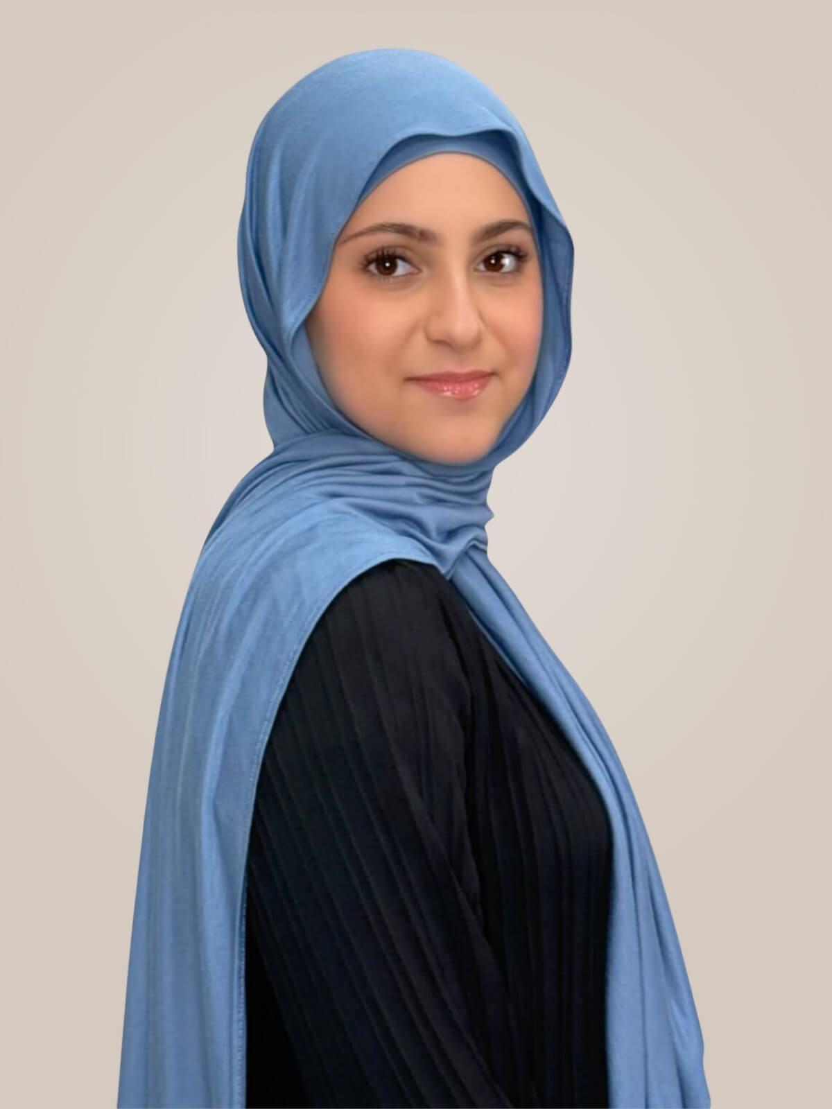 Modish Girl Premium Jersey Hijab-Blue Grey