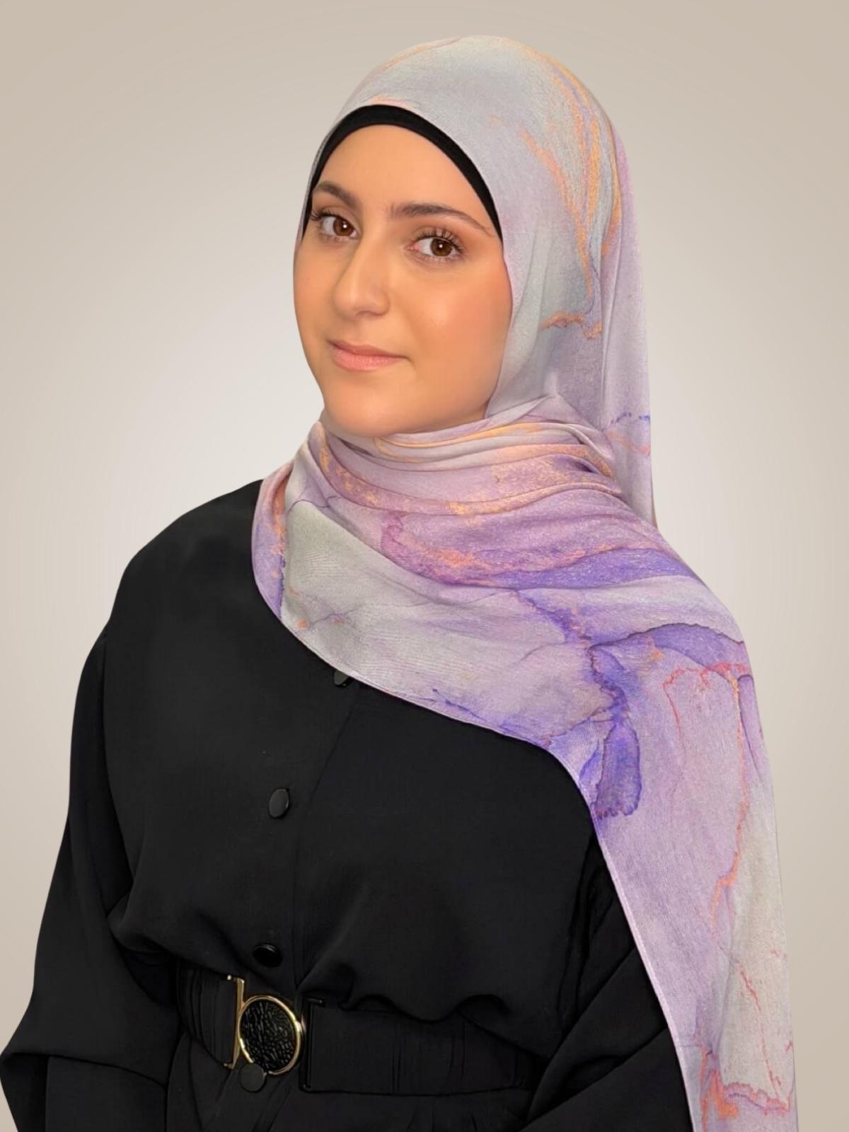 Modish Girl Print Modal Hijab-Lavanta Bay