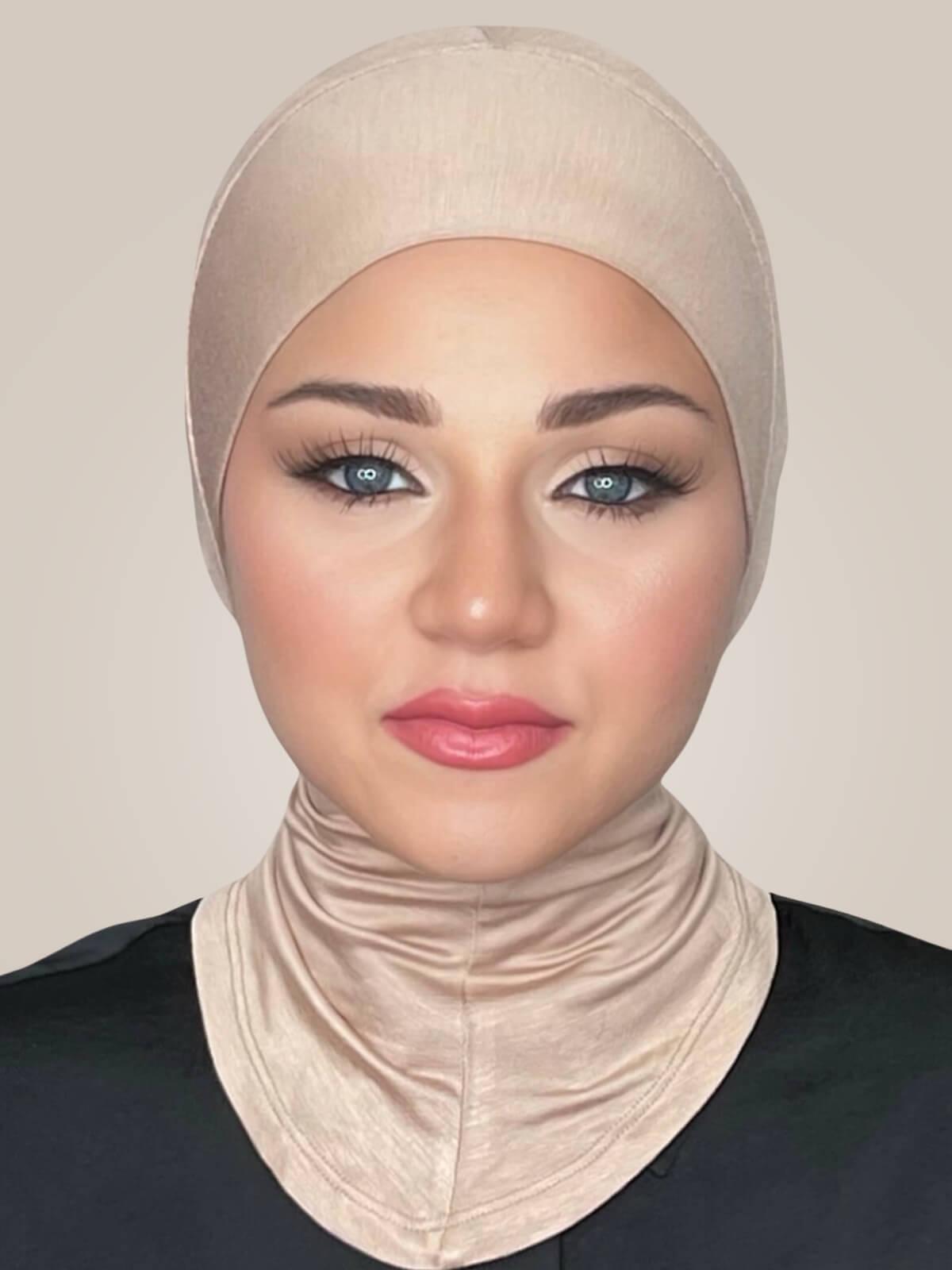Premium Jersey Full Coverage Underscarf-Warm Taupe