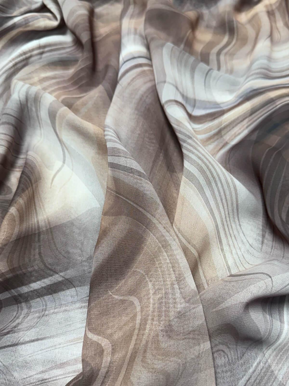 Modish Girl Printed Chiffon Hijab-Savanna Stripes