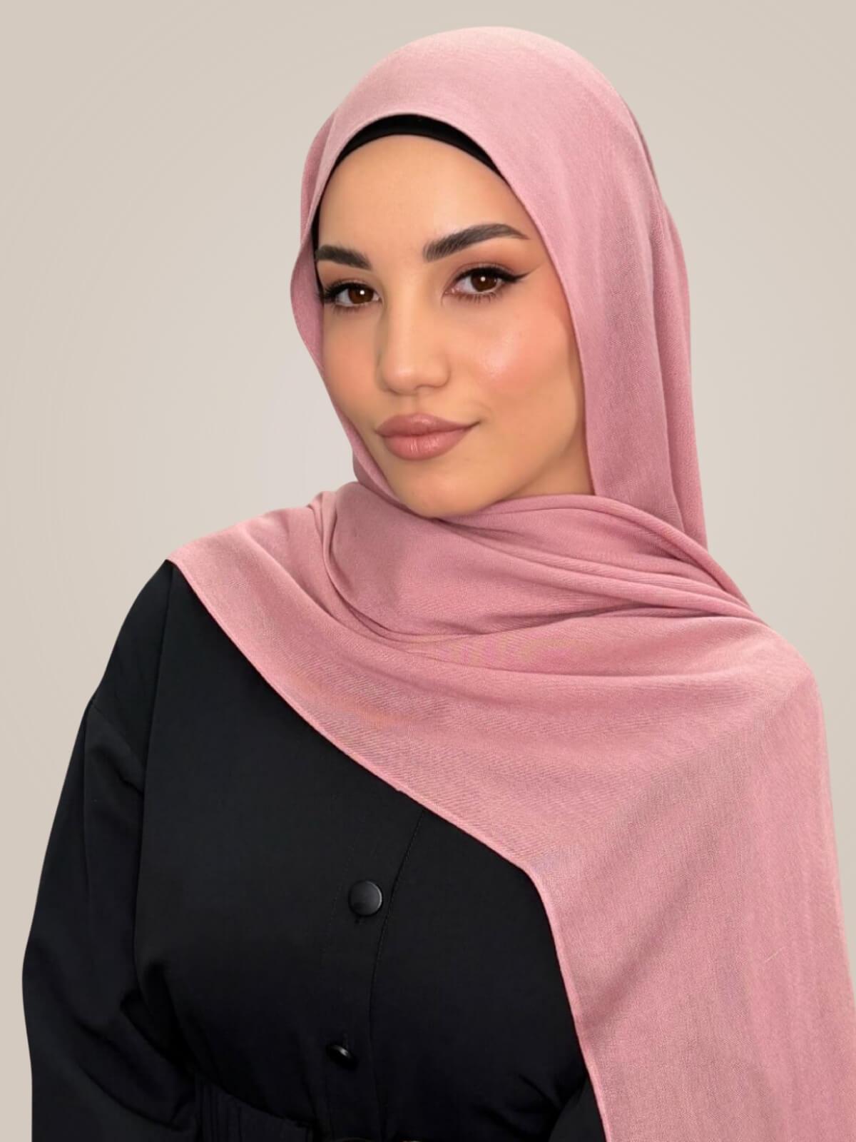 Cotton Modal Hijab-Misty Rose