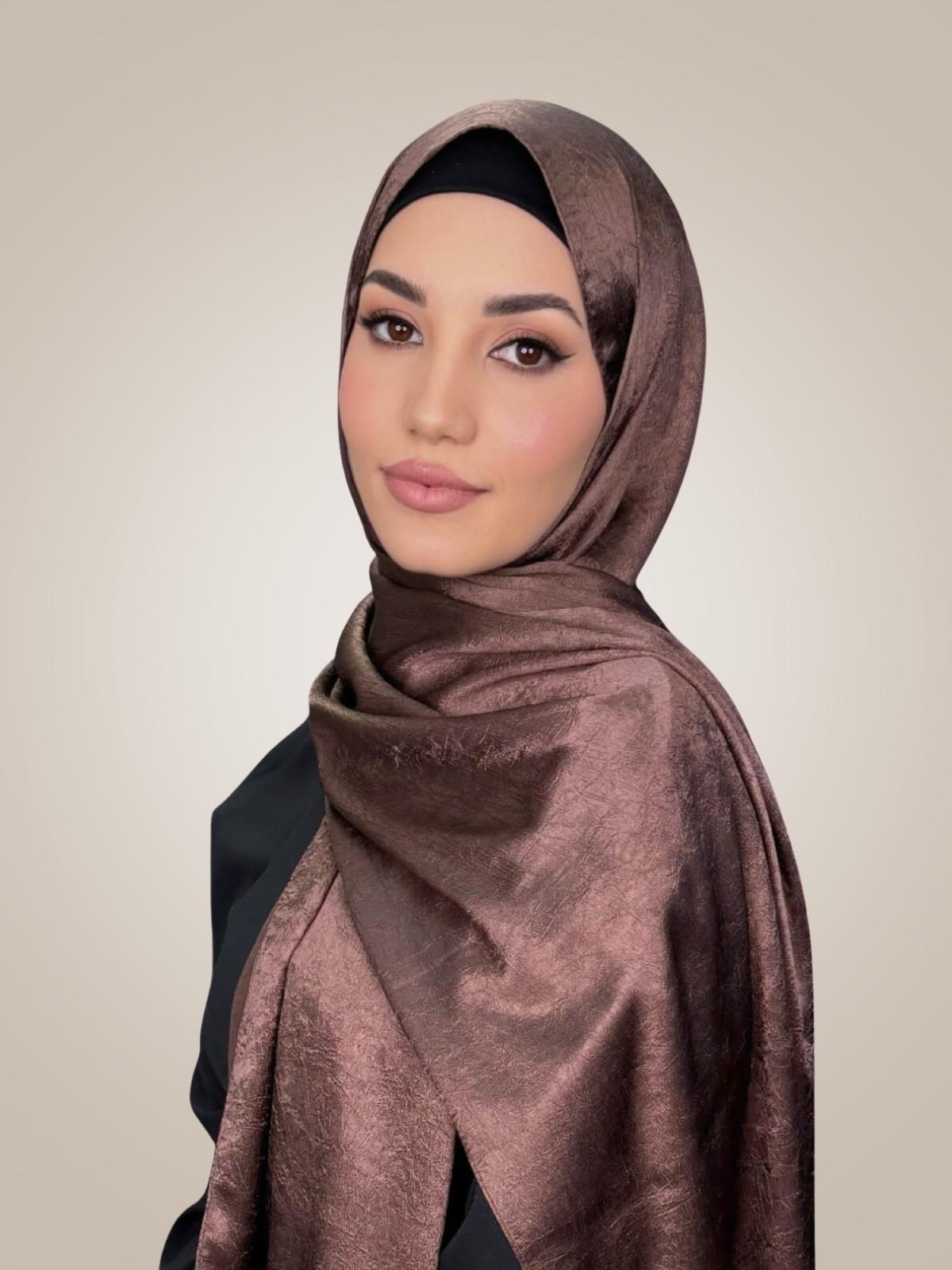 Classic Satin Hijab-Cocoa Dusk