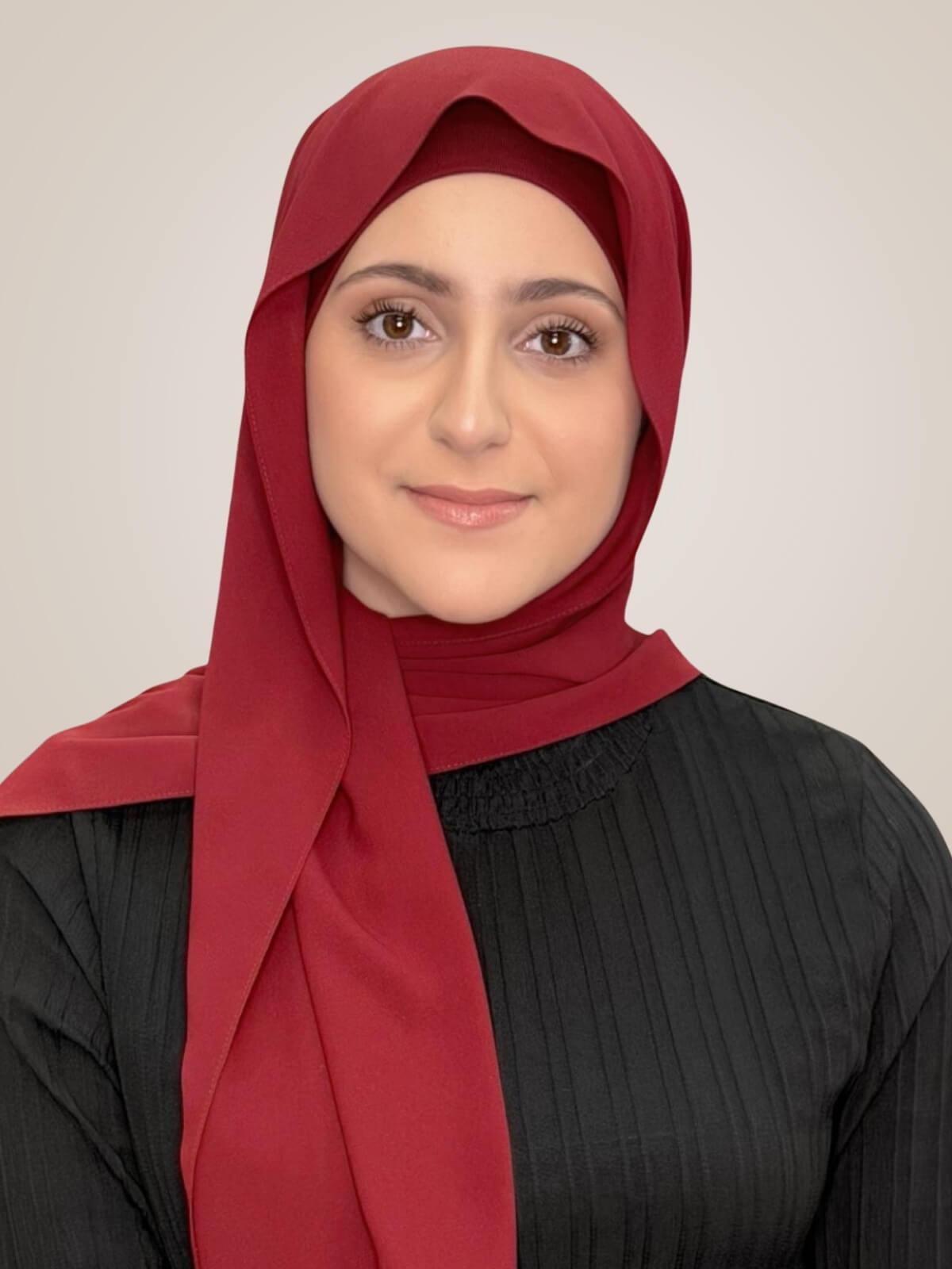 Modish Girl Matching Chiffon Hijab Set-Mahogany
