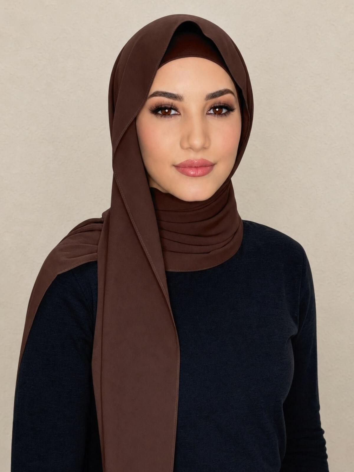 Matching Chiffon Hijab Set-Umber