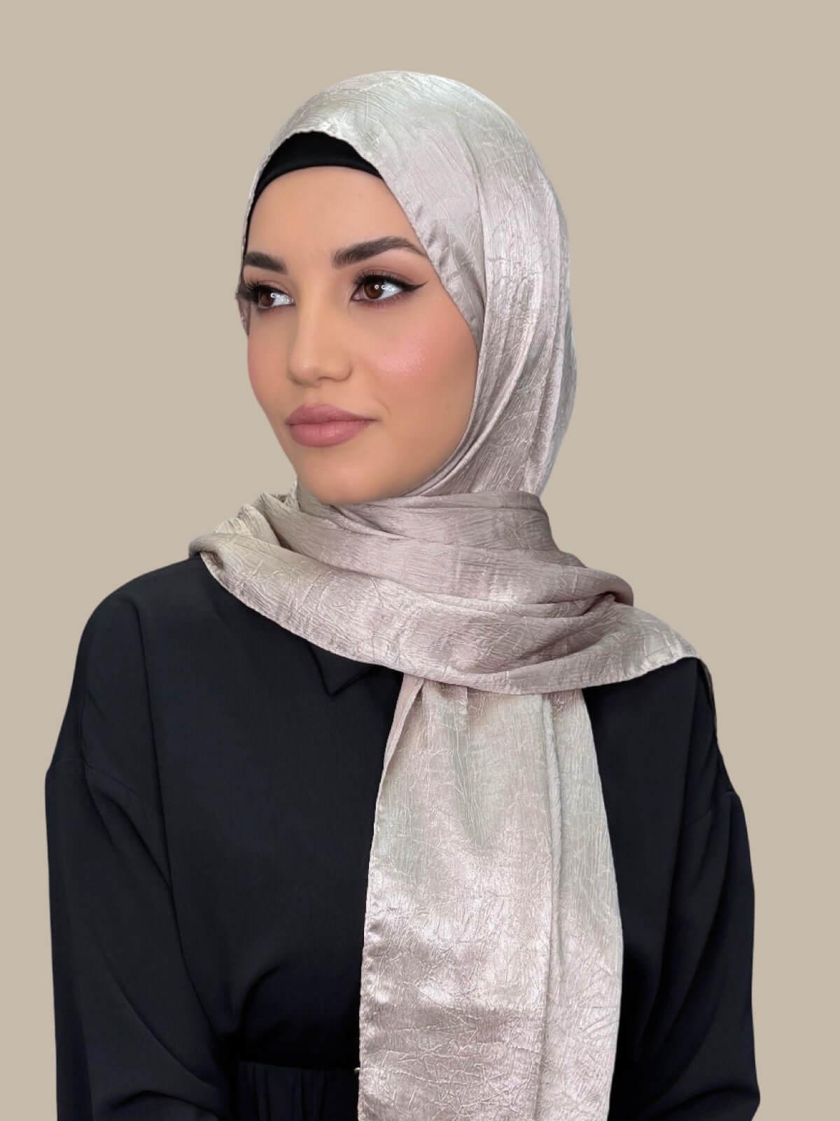 Classic Satin Hijab-Champagne