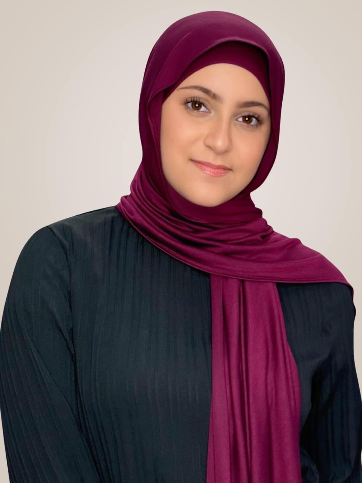 Modish Girl Premium Jersey Hijab-Burgundy