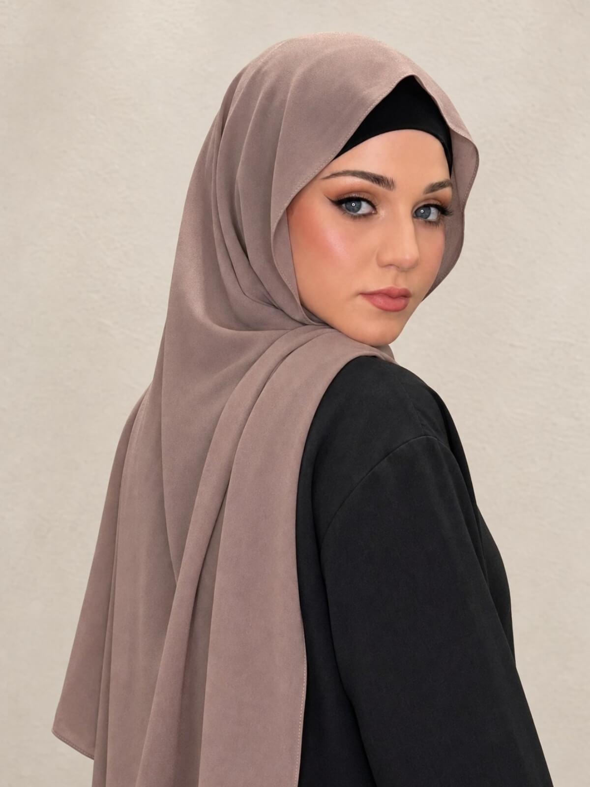 Classic Chiffon Hijab-Chestnut Brown