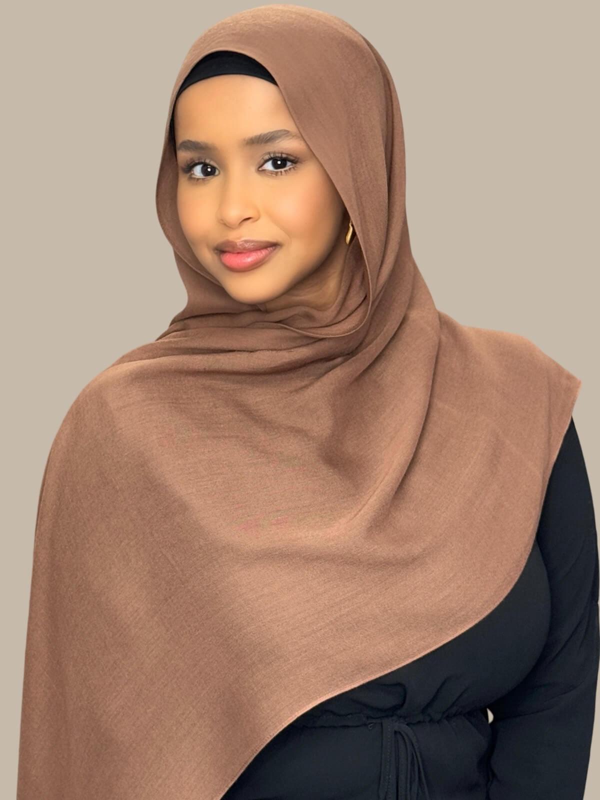 Cotton Modal Hijab-Golden Walnut