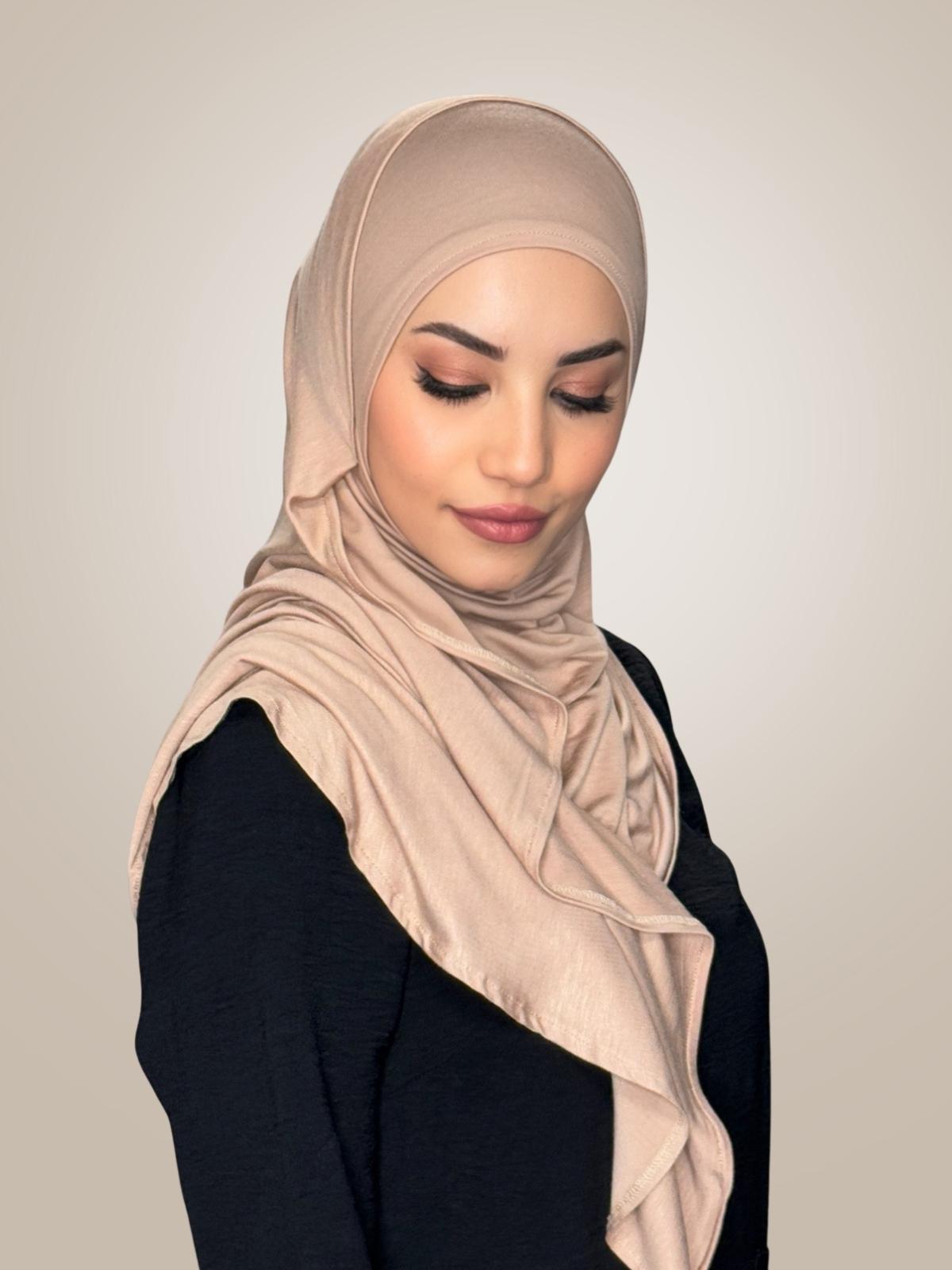 Pre-Sewn Jersey Hijab-Warm Taupe