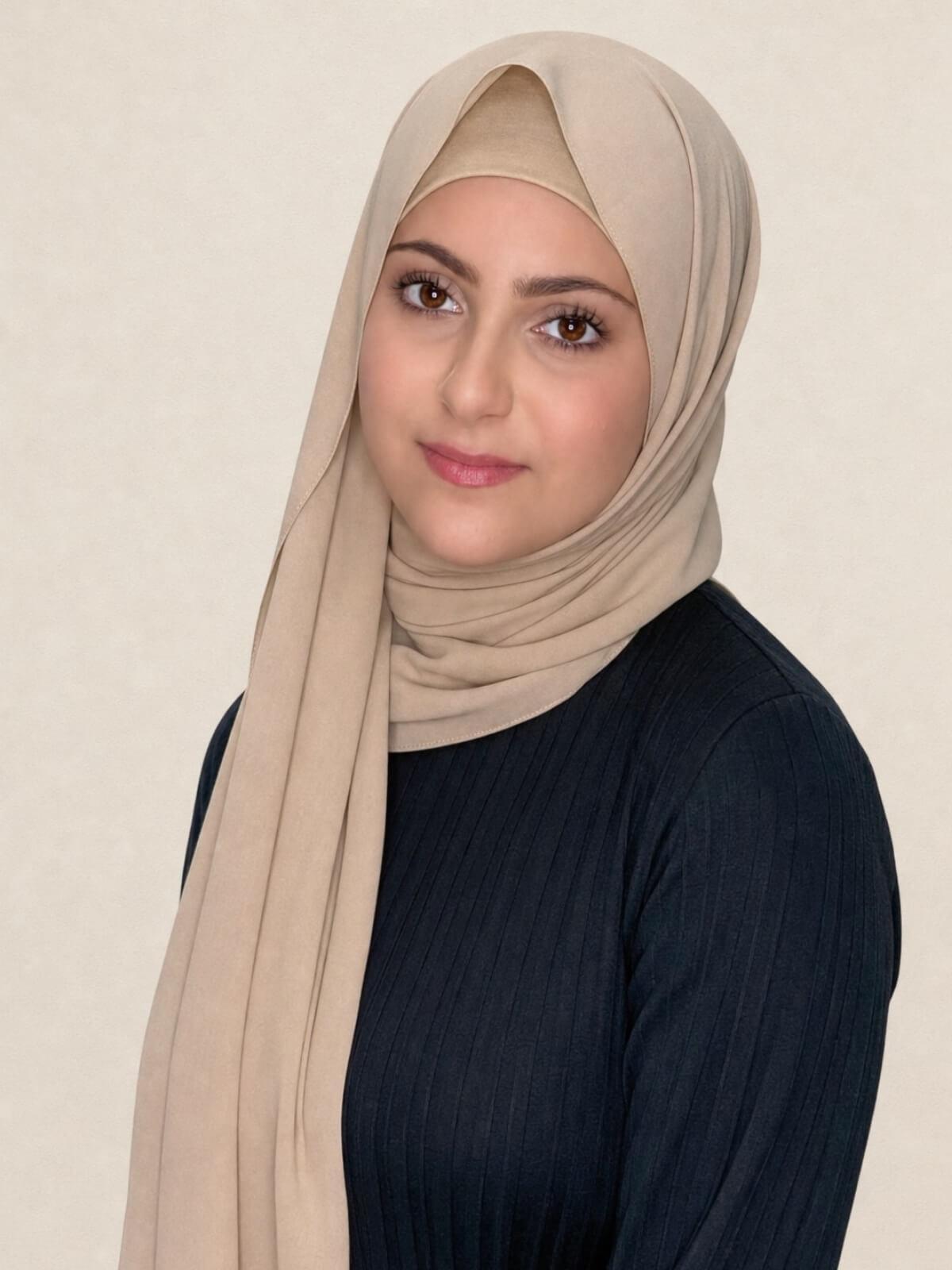 Modish Girl Matching Chiffon Hijab Set-Desert