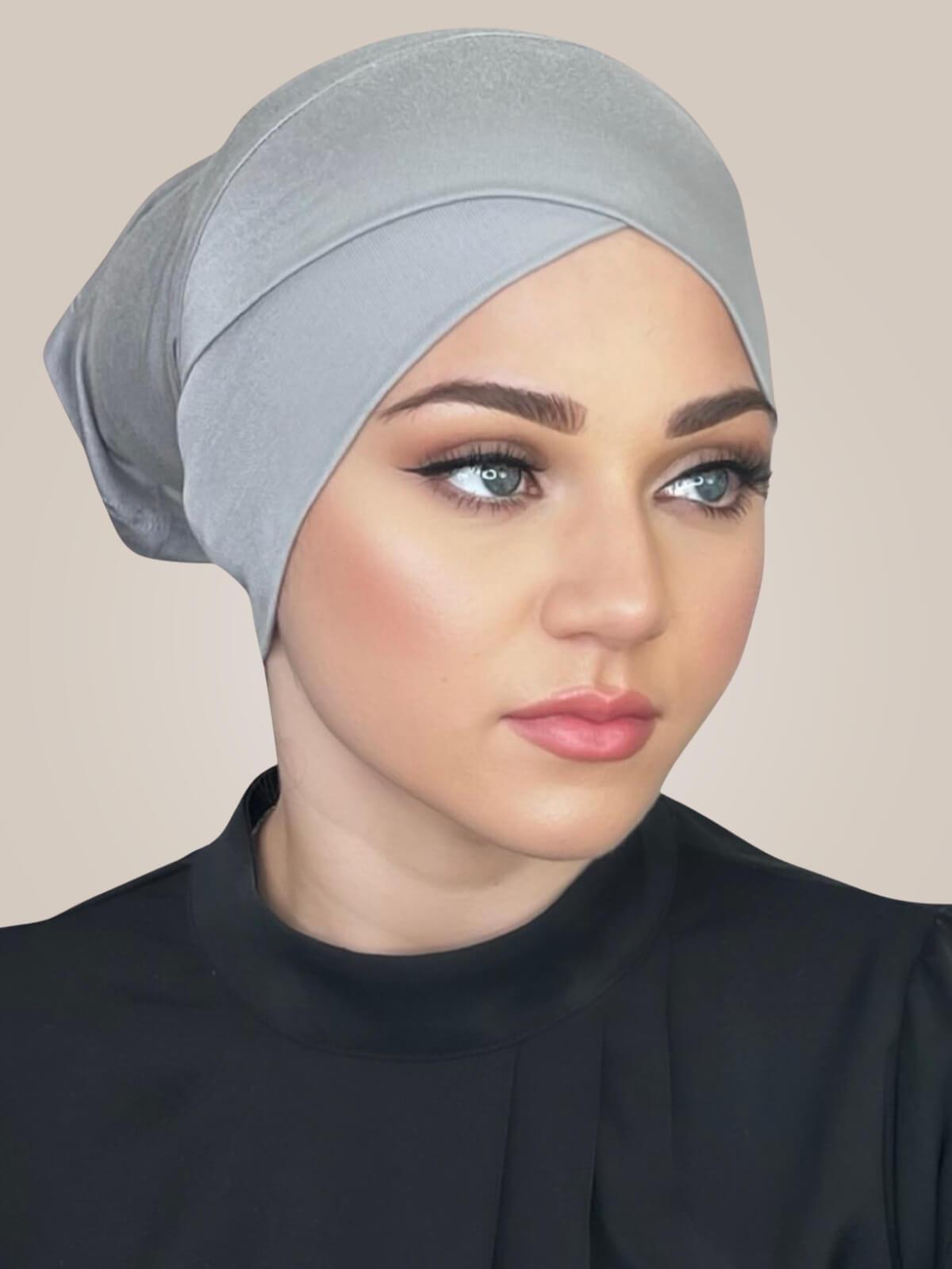 Premium Jersey Cross Front Underscarf-Chic Grey