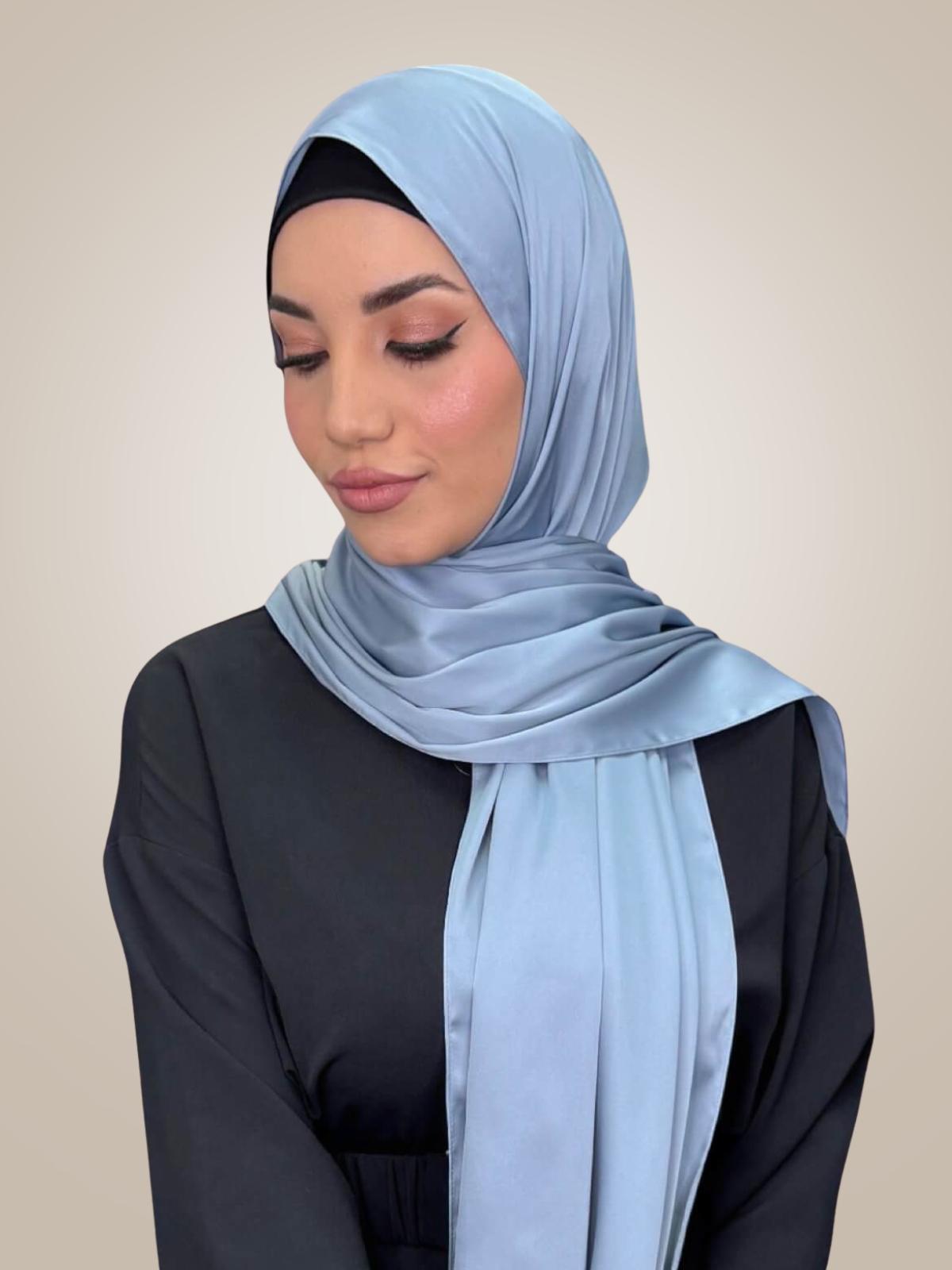 Premium Satin Hijab-Denim Dust