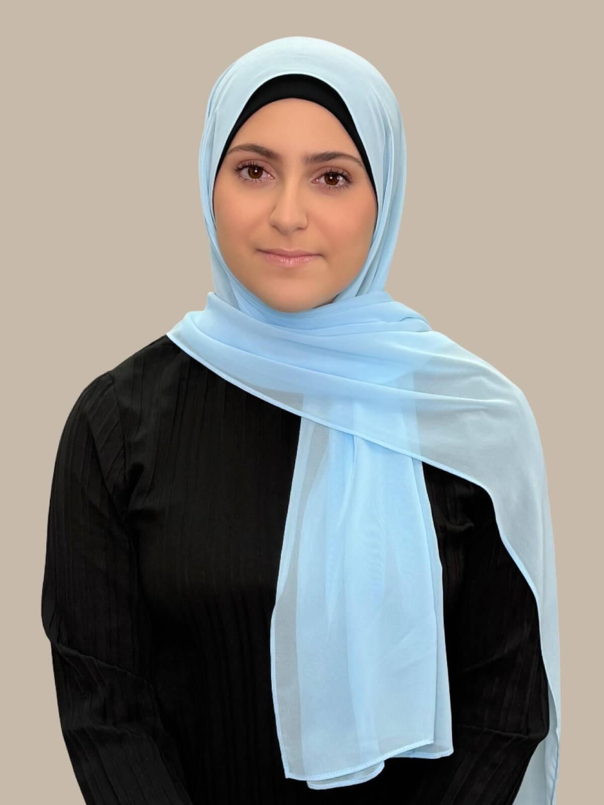 Modish Girl Luxury Chiffon Hijab-Baby Blue