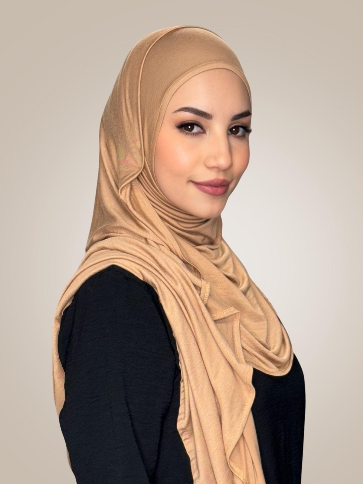 Pre-Sewn Jersey Hijab-Honey