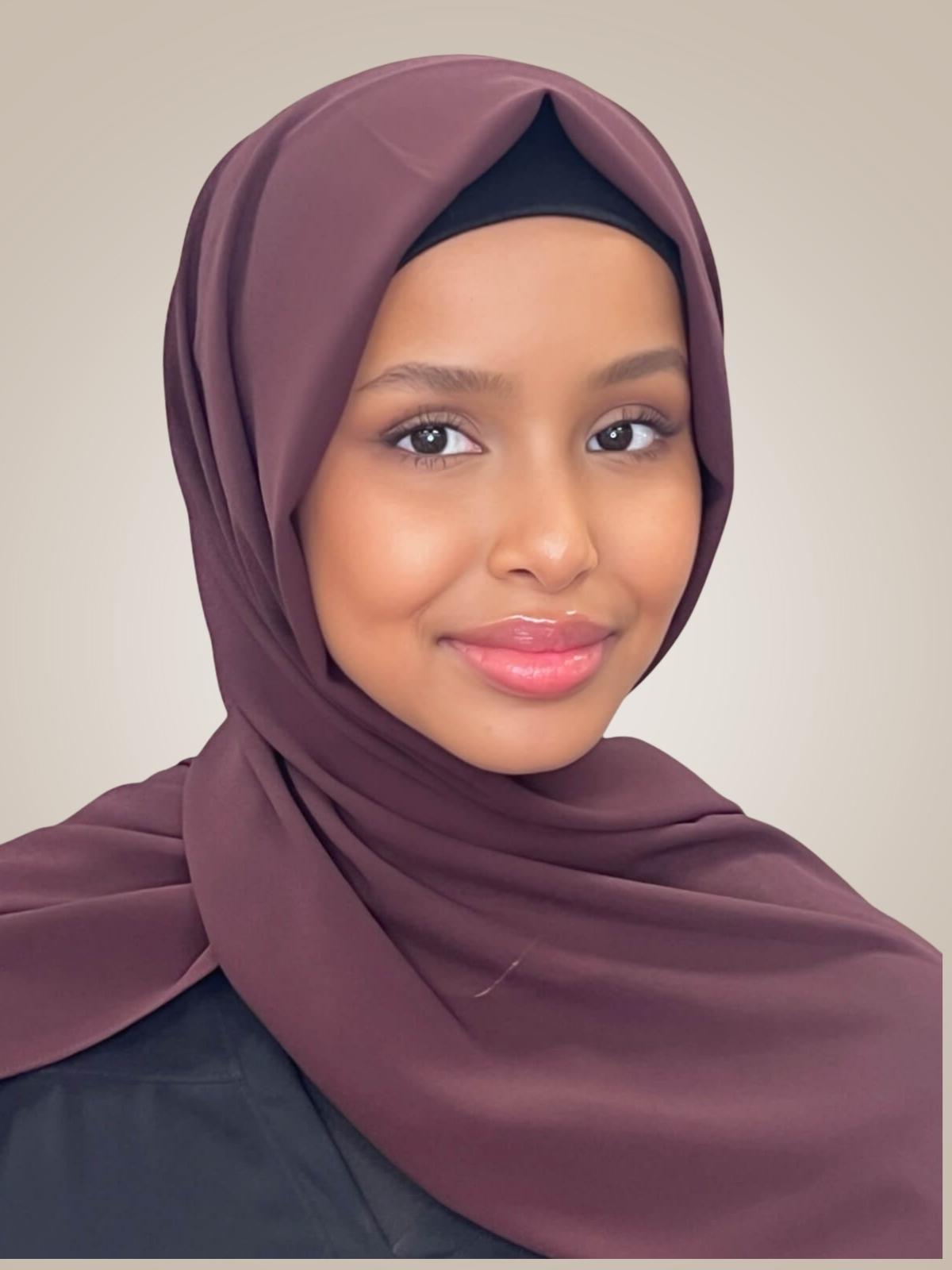 Classic Chiffon Hijab-Raisin