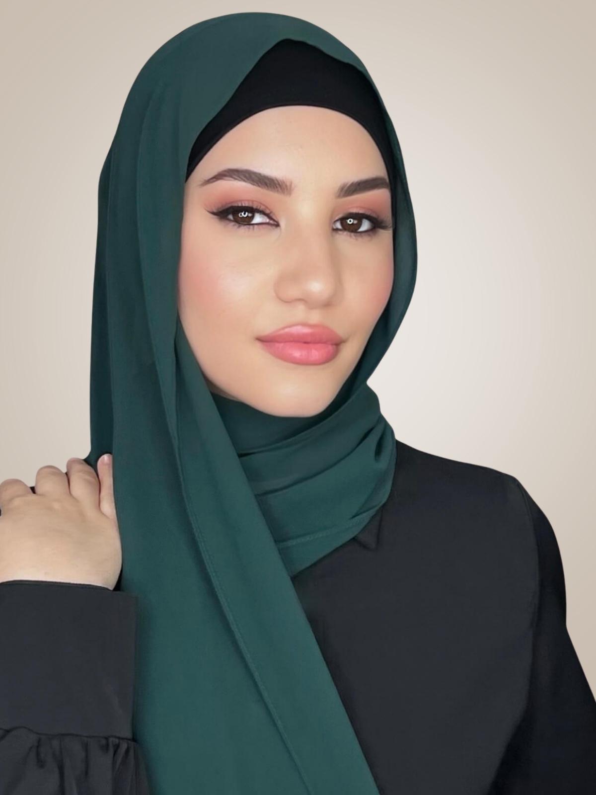 Luxury Chiffon Hijab-Deep Green