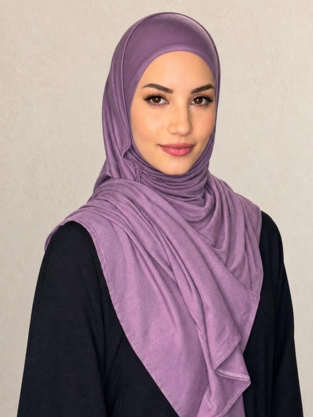 Pre-Sewn Jersey Hijab-Mauve Taupe