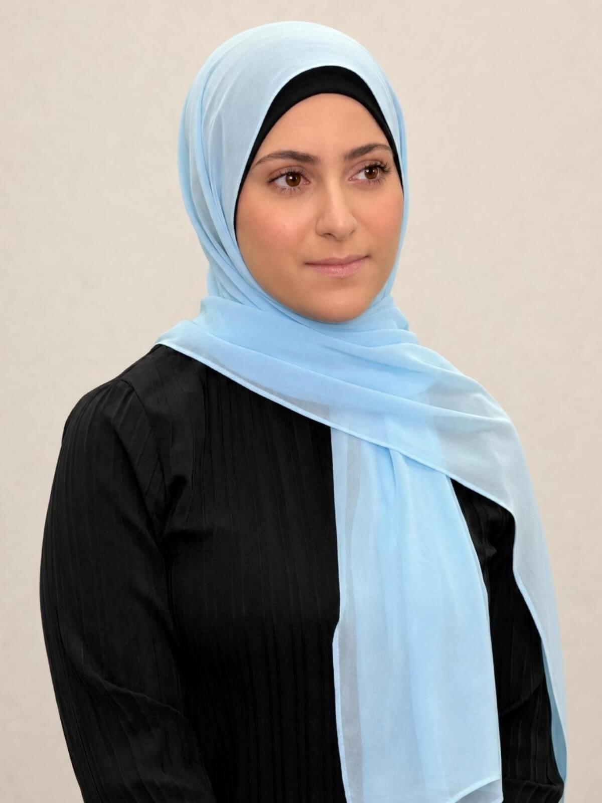 Modish Girl Luxury Chiffon Hijab-Baby Blue