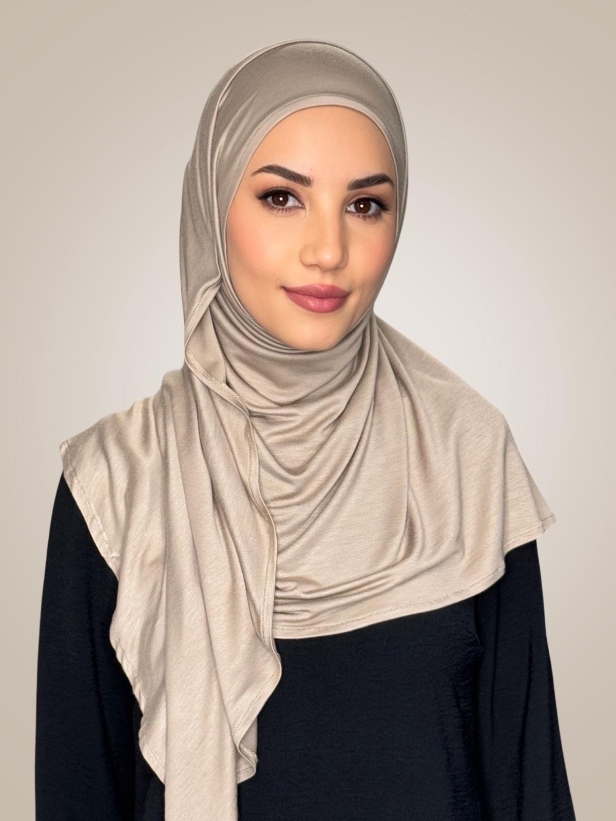Pre-Sewn Jersey Hijab-Vanilla