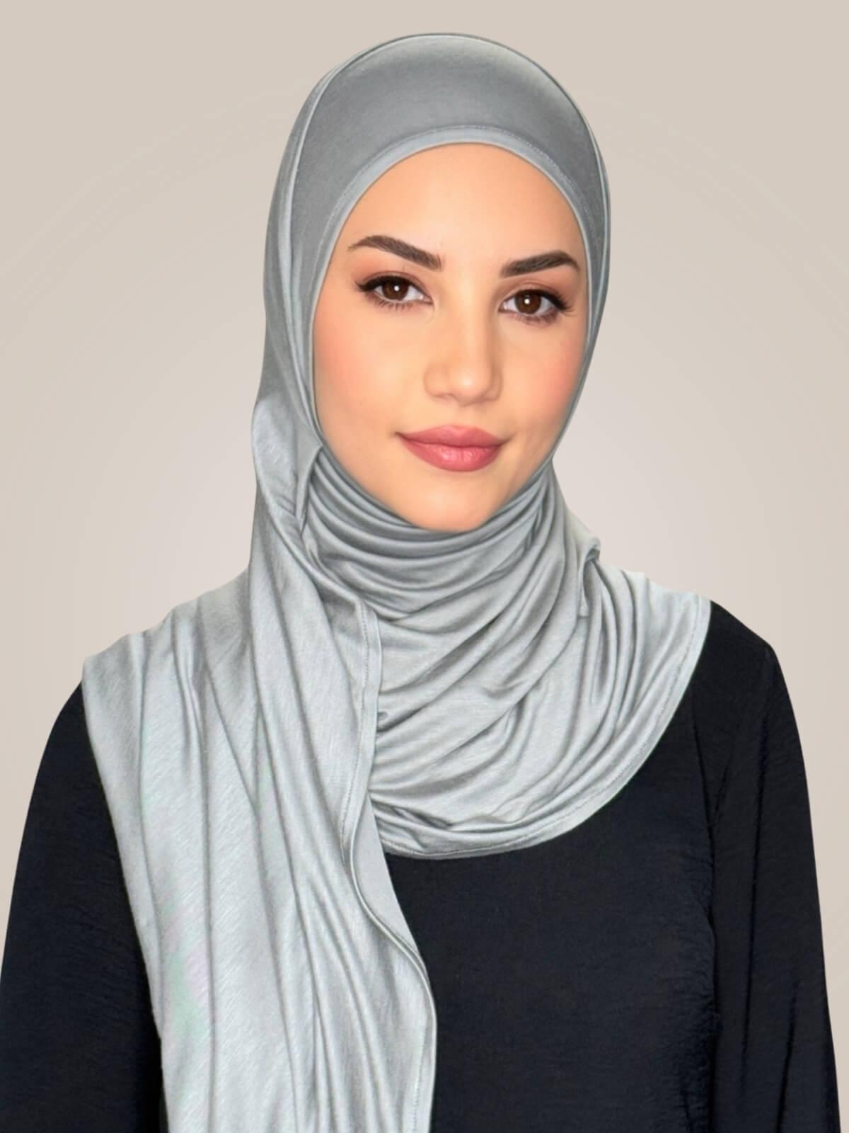 Pre-Sewn Jersey Hijab-Chic Grey