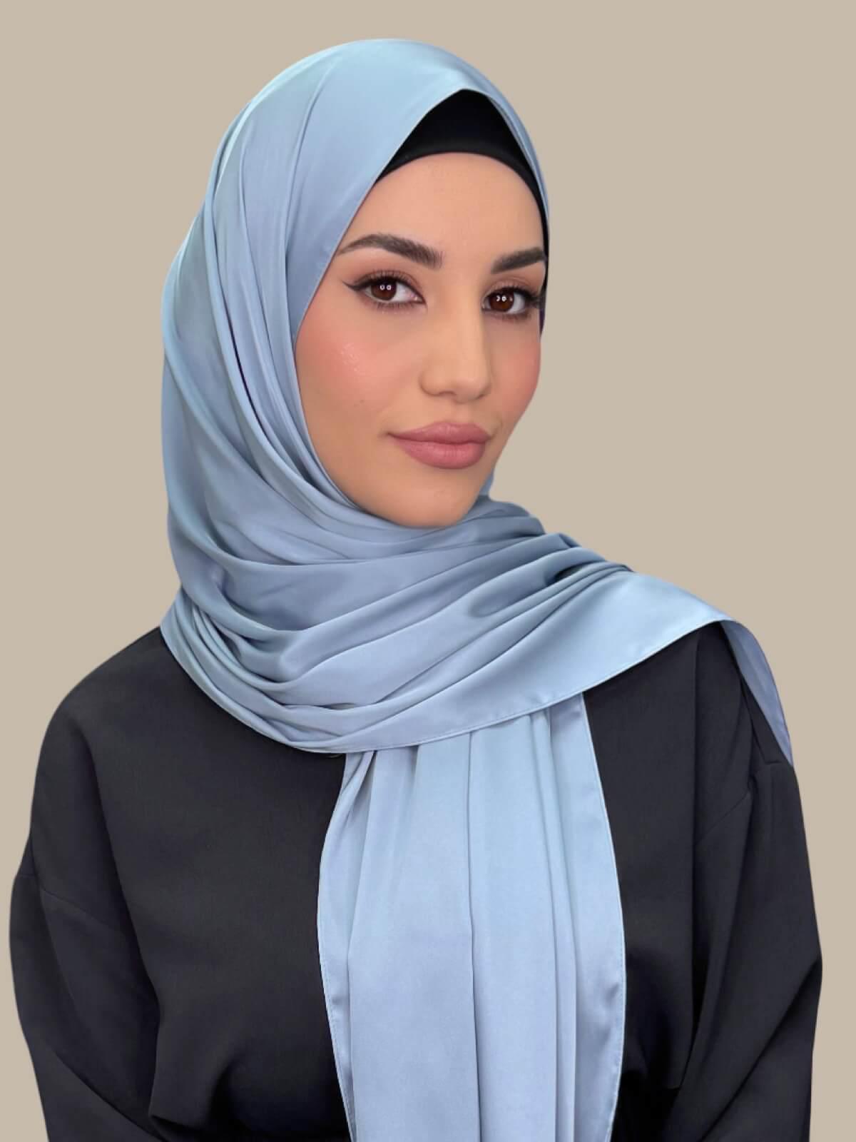 Premium Satin Hijab-Denim Dust