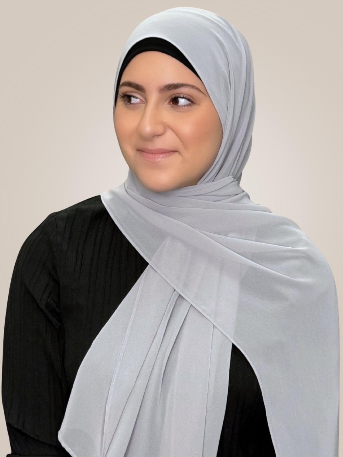 Modish Girl Luxury Chiffon Hijab-Chic Grey