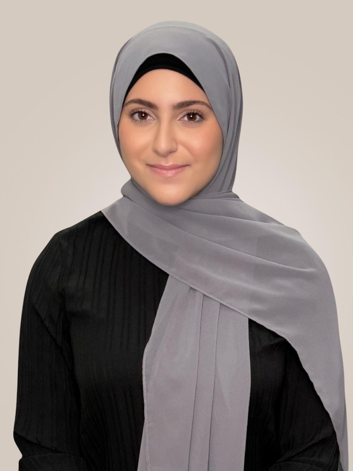 Modish Girl Luxury Chiffon Hijab-Fossil Grey
