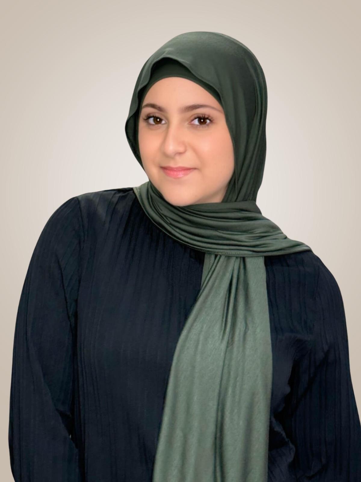 Modish Girl Premium Jersey hijab-Army Green