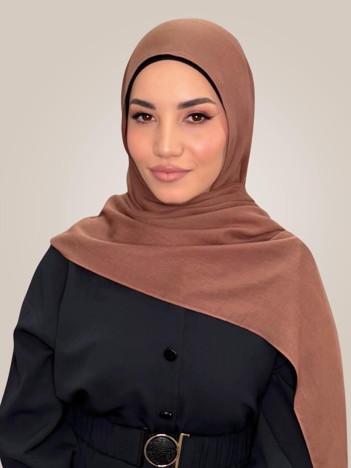 Cotton Modal Hijab-Golden Walnut