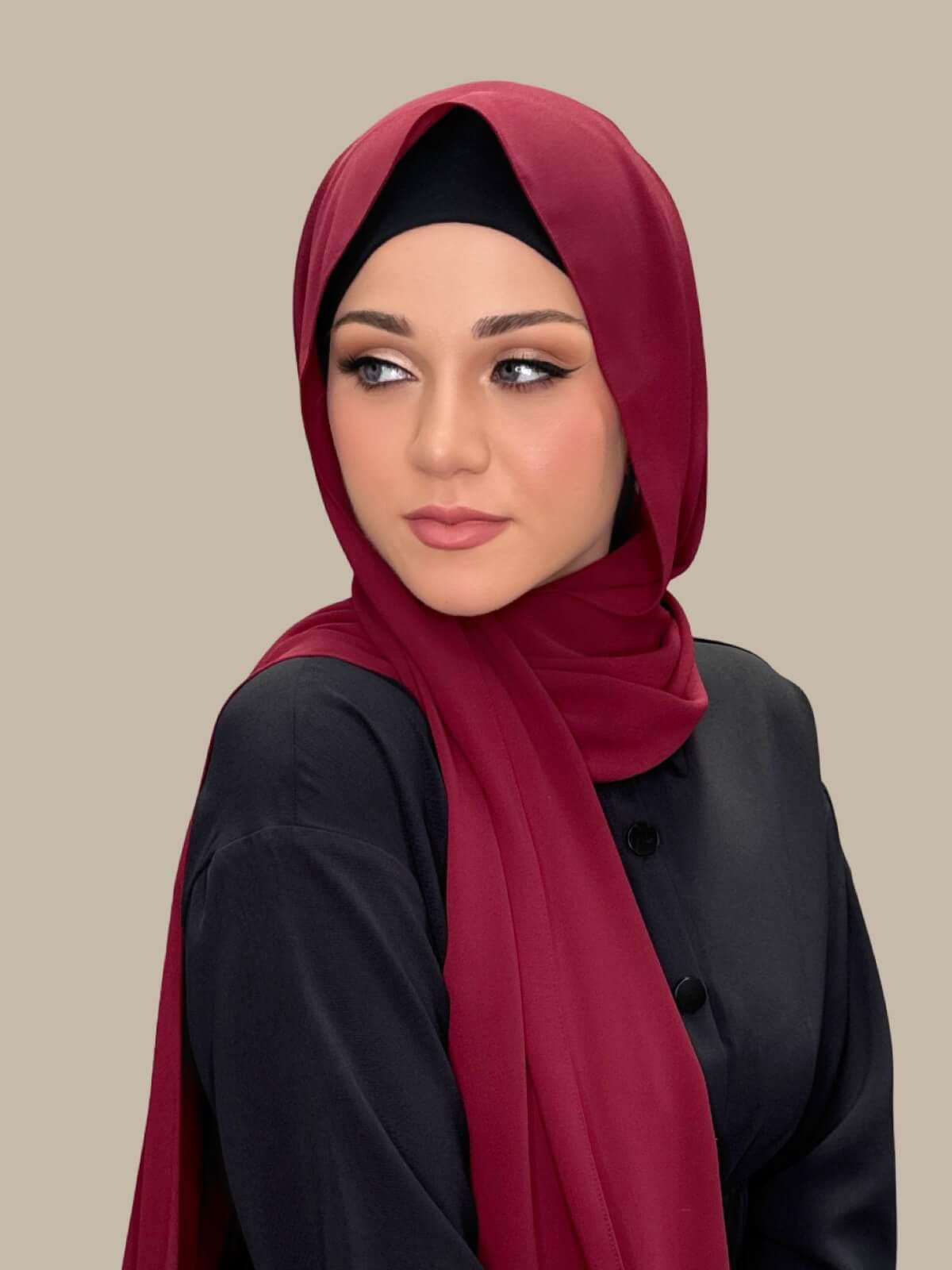 Classic Chiffon Hijab-Mahogany