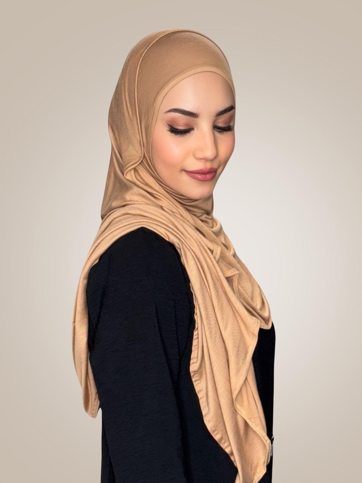 Pre-Sewn Jersey Hijab-Honey