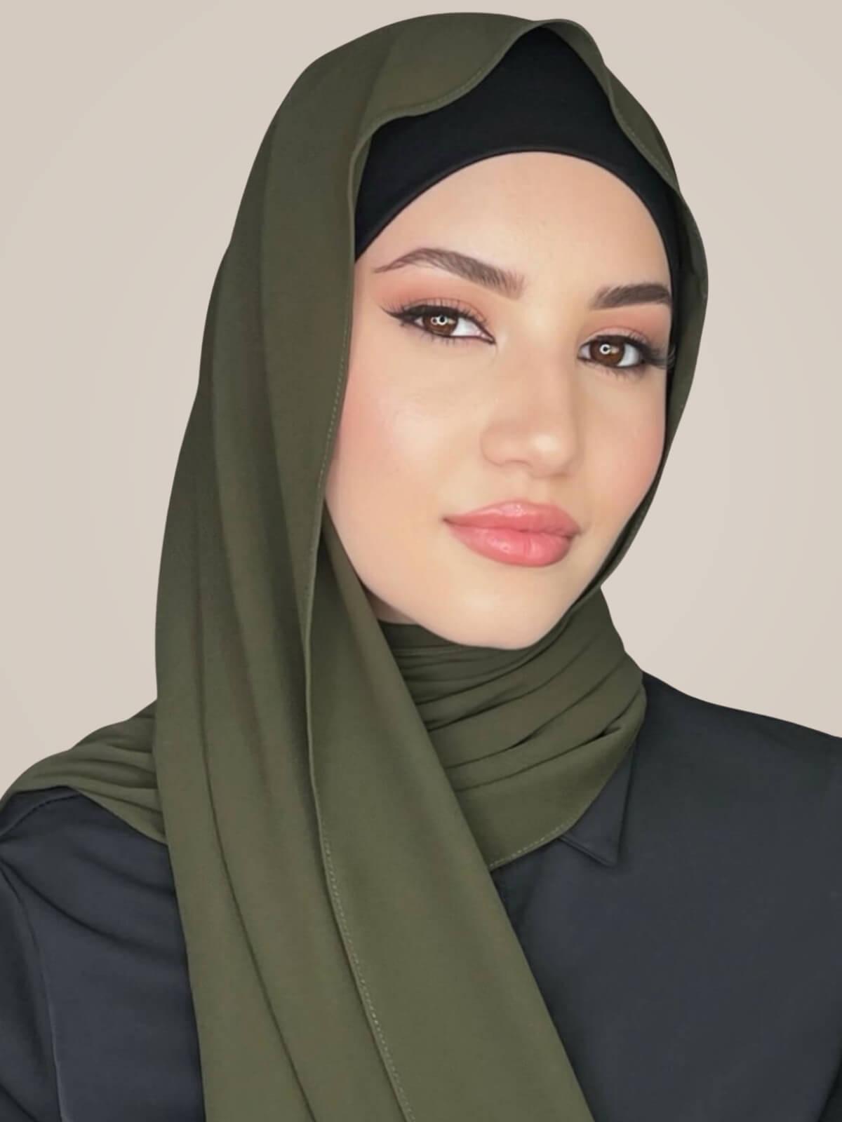 Classic Chiffon Hijab-Uniform Green