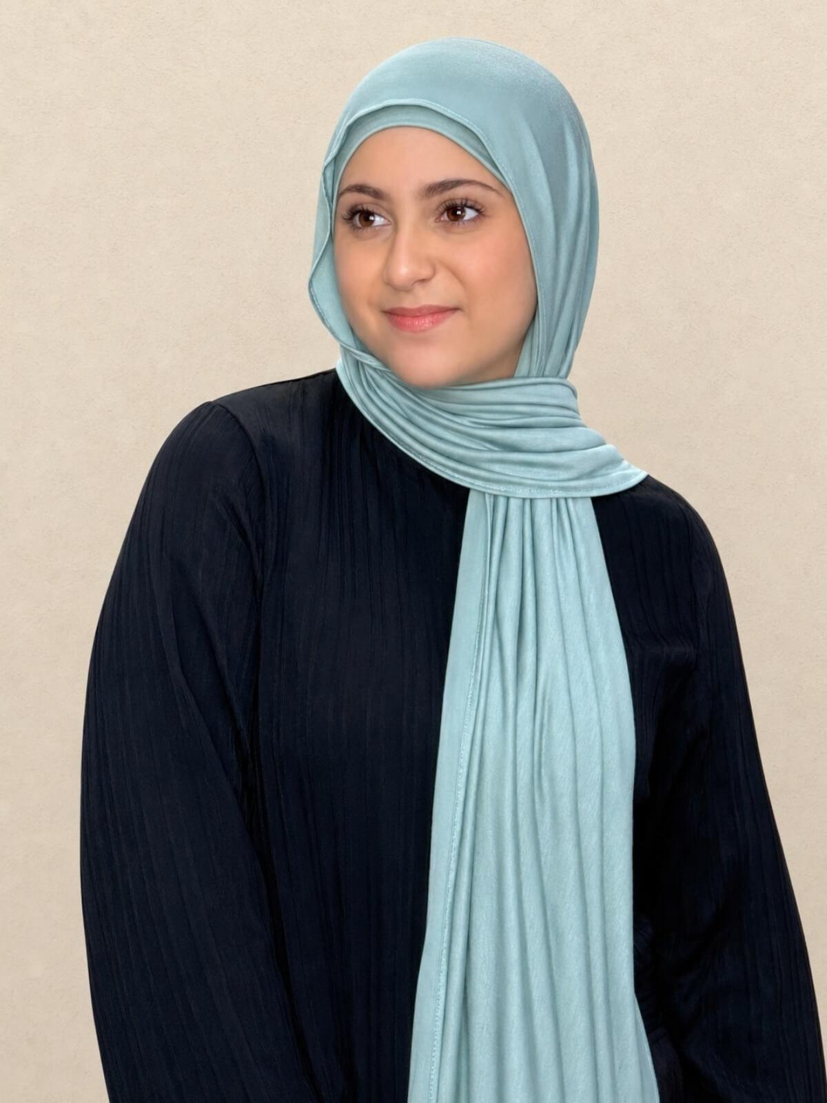 Modish Girl Premium Jersey Hijab-Pale Cyan
