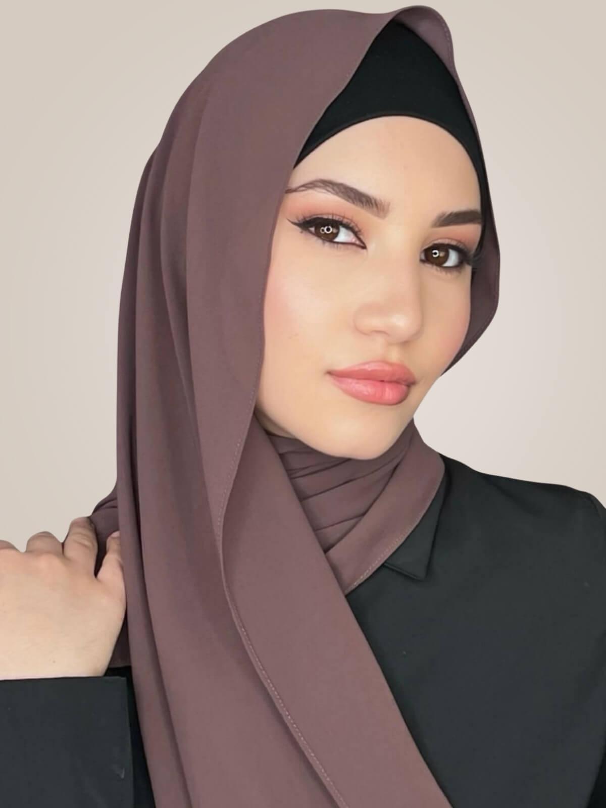 Classic Chiffon Hijab-Mocha Brown