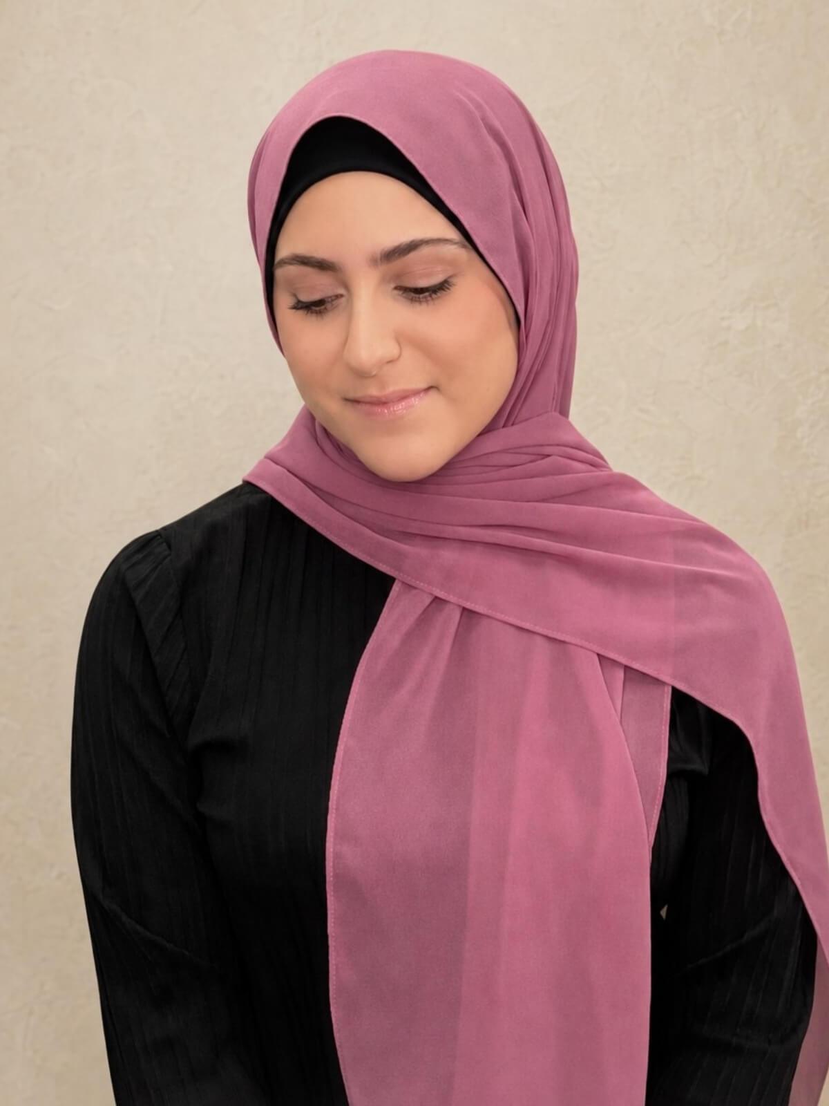 Modish Girl Luxury Chiffon Hijab-Wild Rose