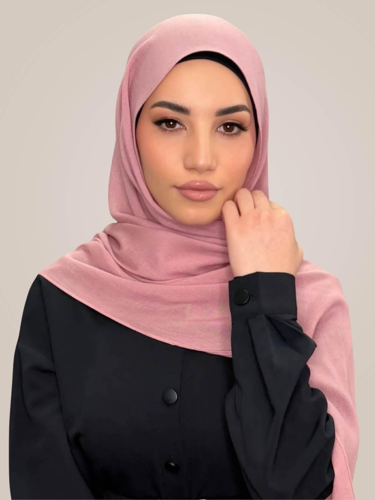 Cotton Modal Hijab-Misty Rose
