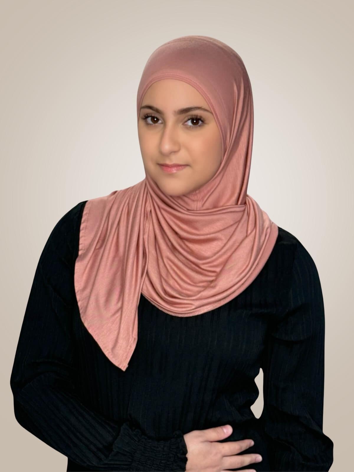 Modish Girl Pre-Sewn Jersey Hijab-Wood Rose