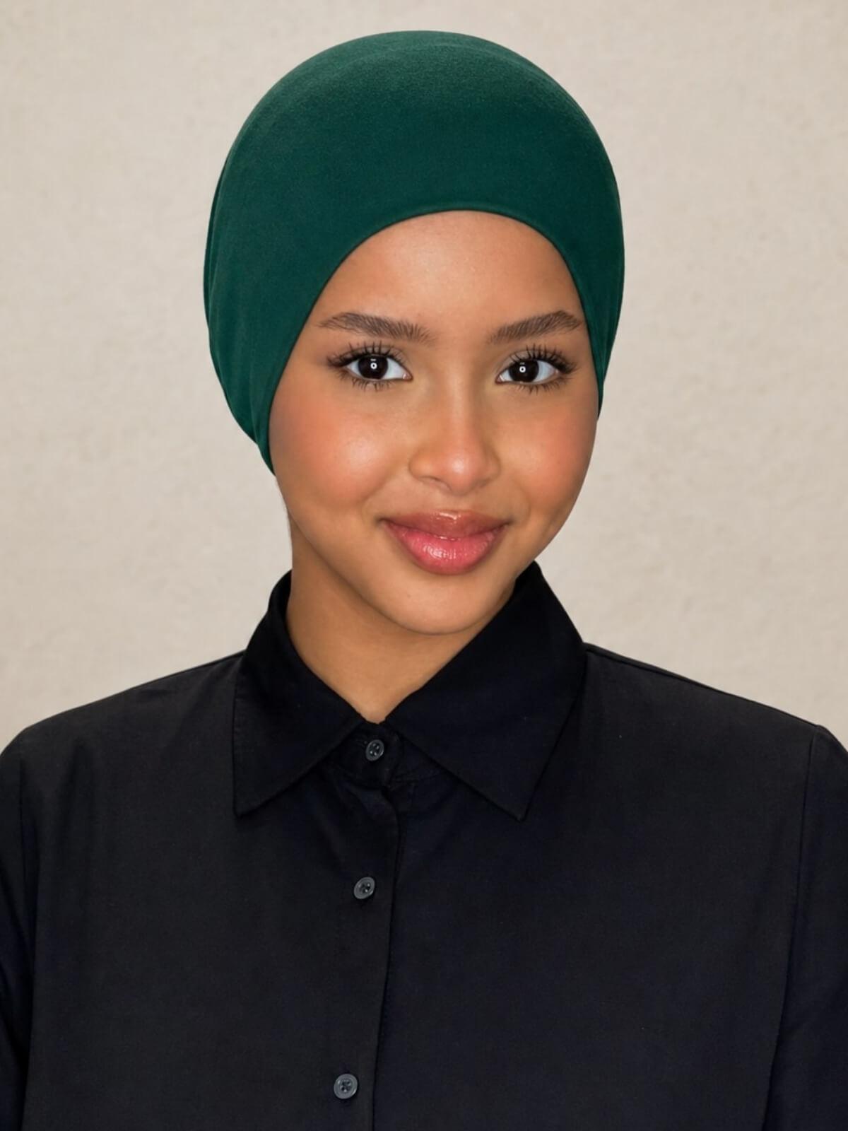Premium Cotton Underscarf-Deep Green