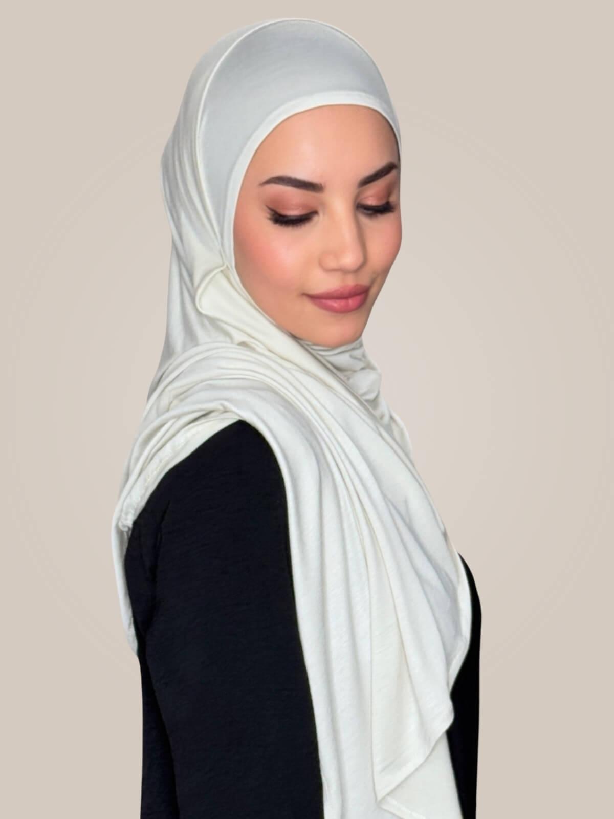Pre-Sewn Jersey Hijab-Ivory