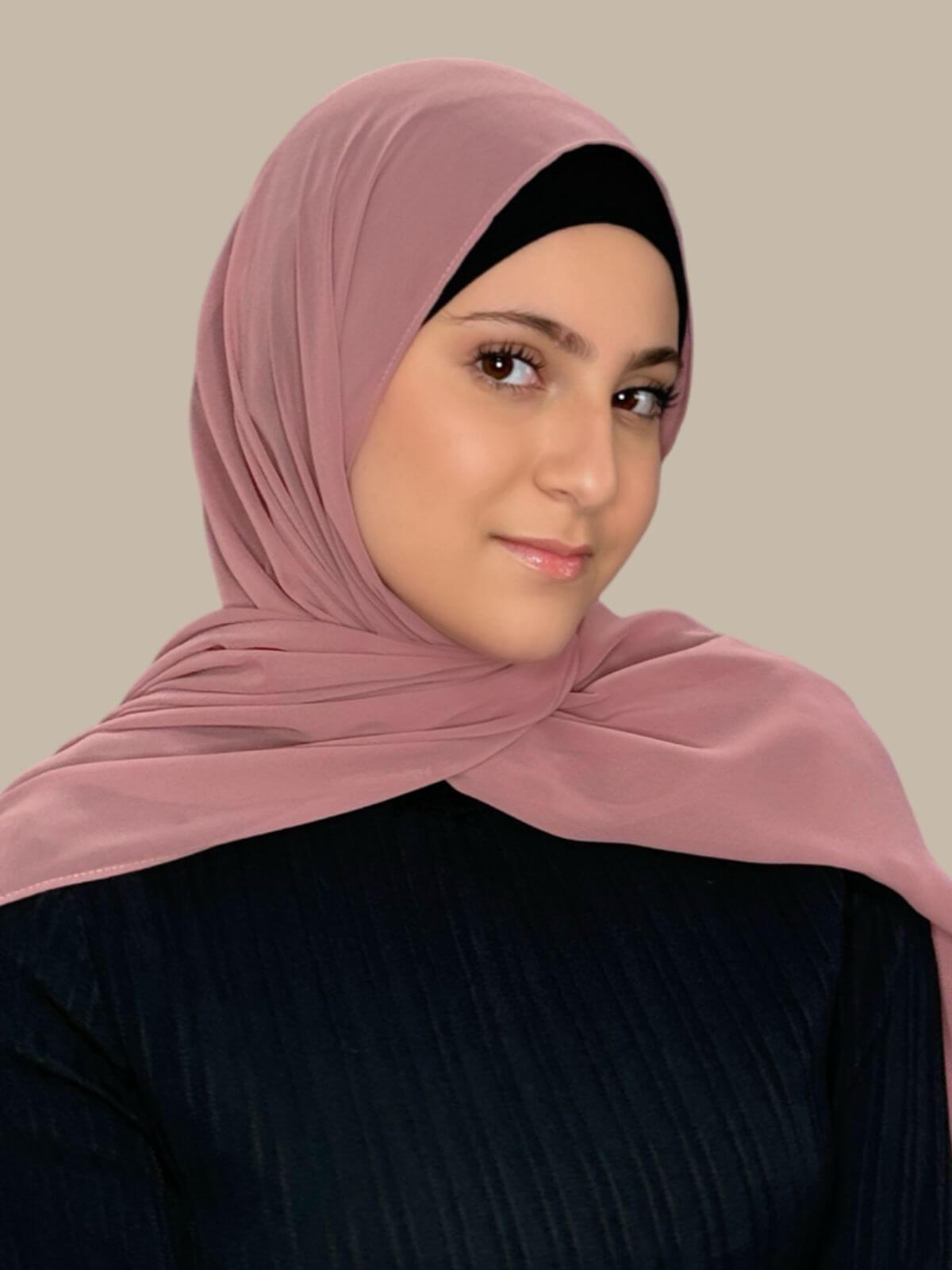 Modish Girl Luxury Chiffon Hijab-Rosey Brown