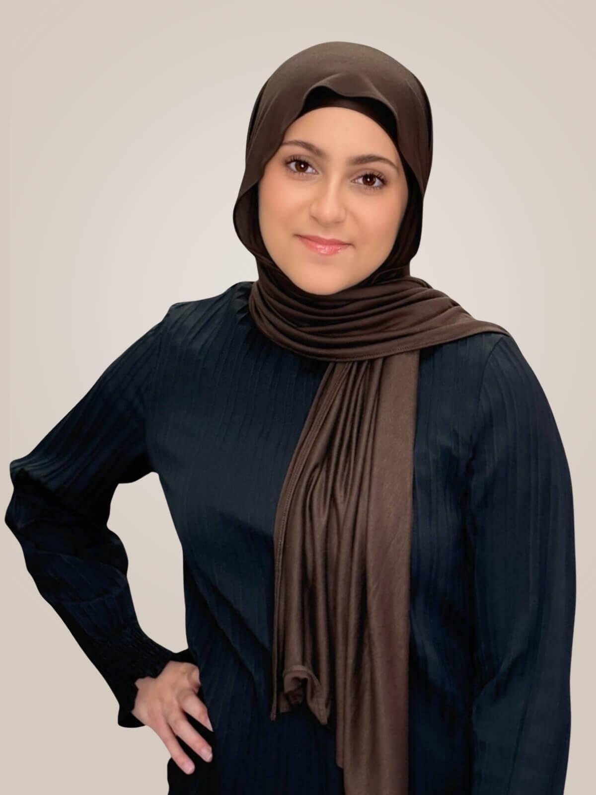 Modish Girl Premium Jersey Hijab-Chocolate Brown