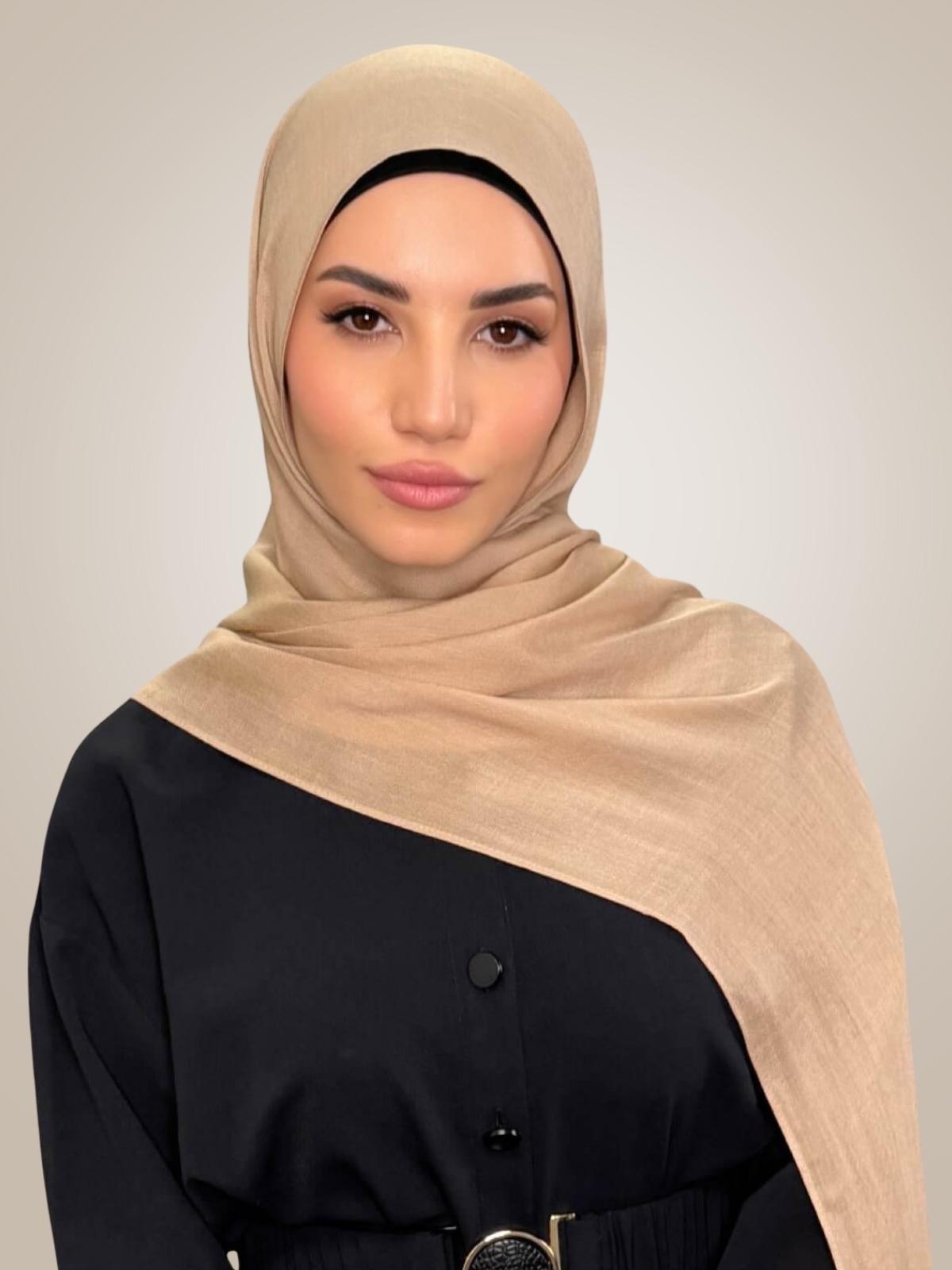 Cotton Modal Hijab-Tan